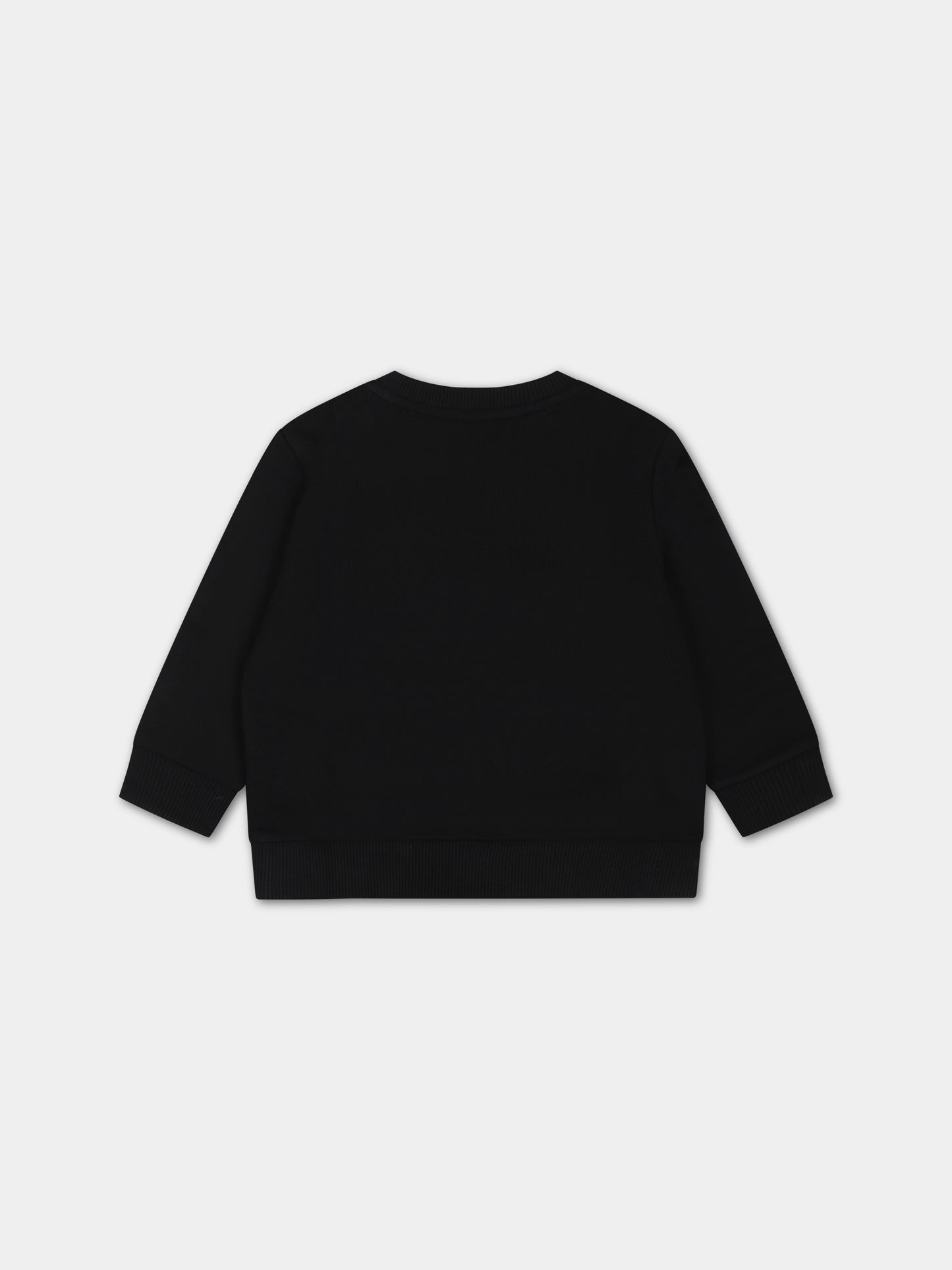 Felpa nera per neonati con logo,Balmain Kids,BS4590 Z0001 930BC