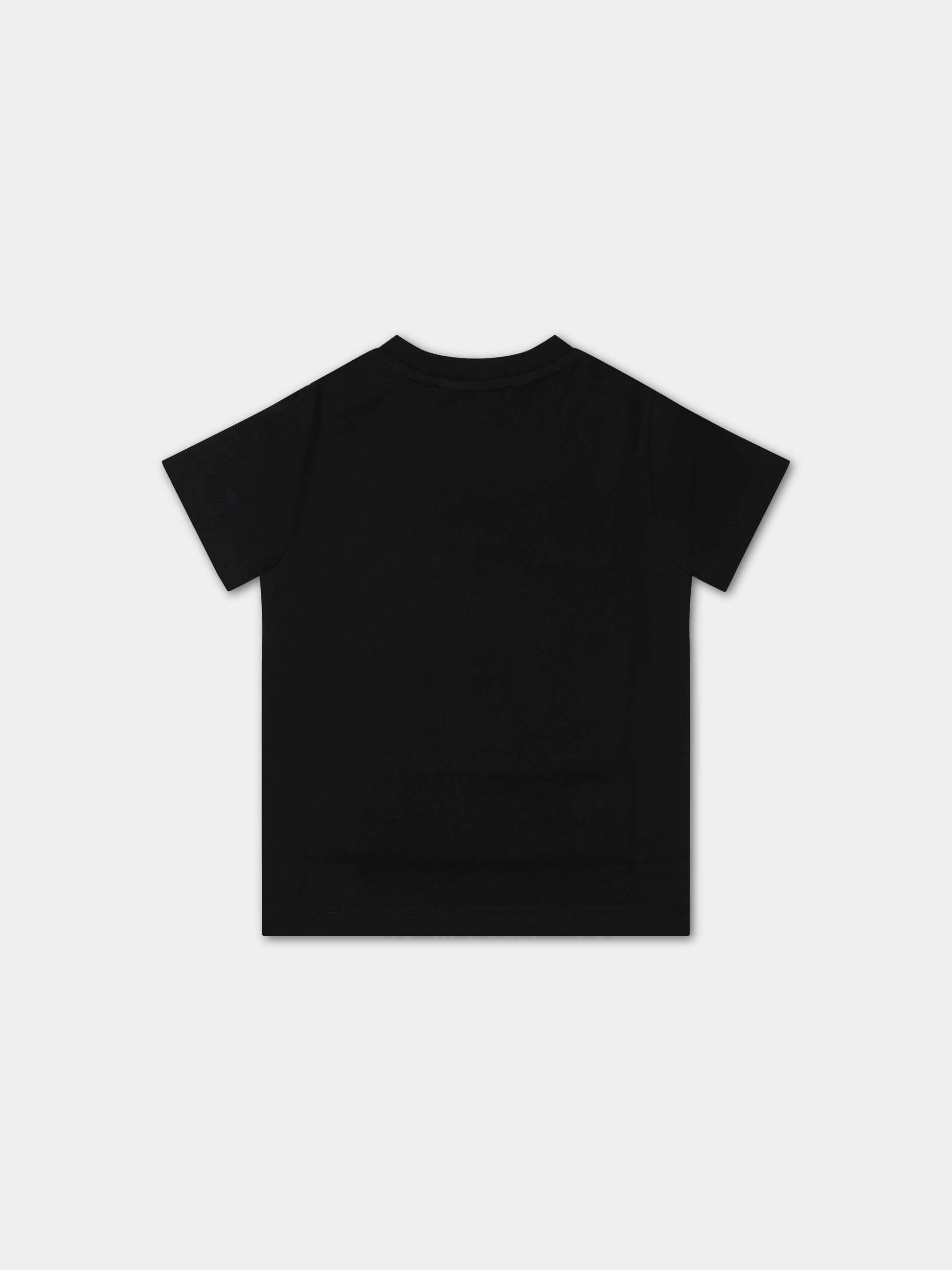 T-shirt nera per neonati con logo,Balmain Kids,BS8541 Z0082 930BC