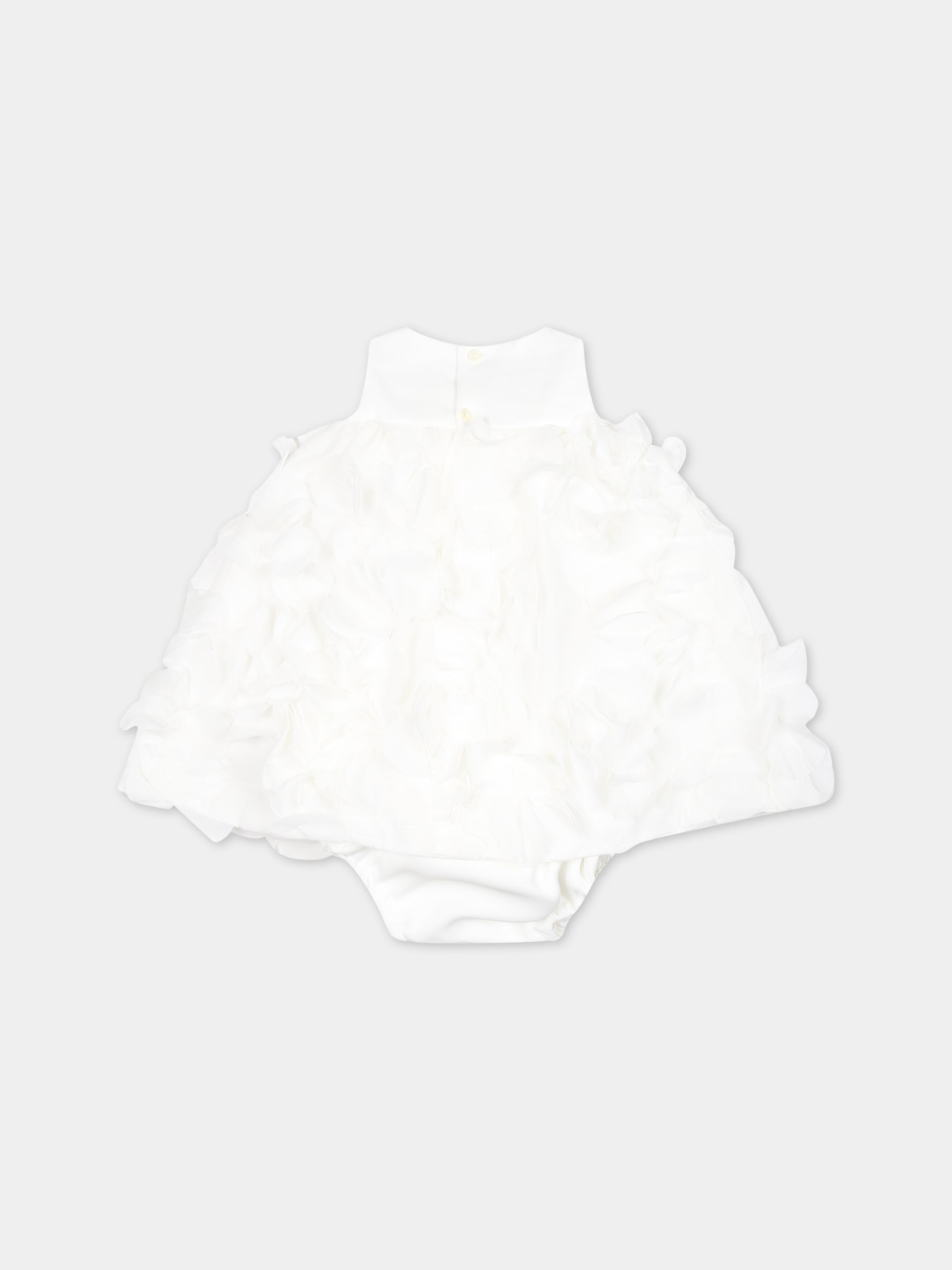 Vestito bianco per neonata con fiocco,La Stupenderia,CBAB54X23