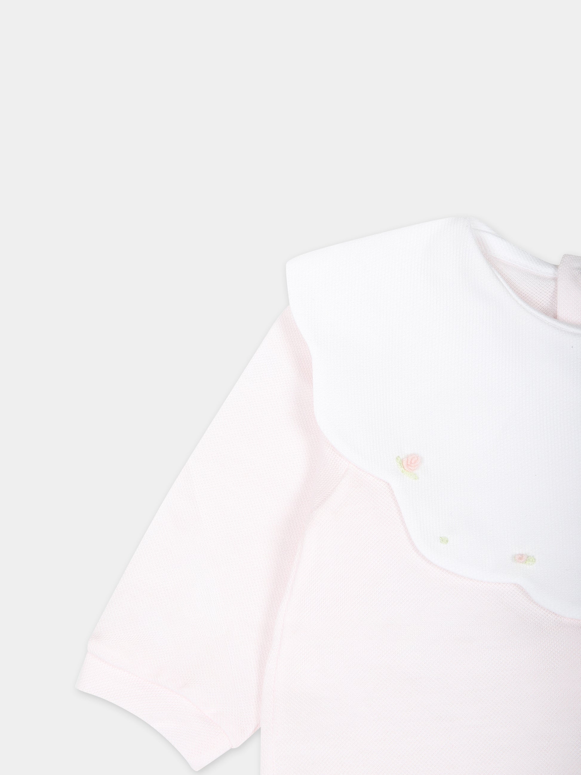 Tutina rosa per neonata con fiori,La Stupenderia,TBTT56N03