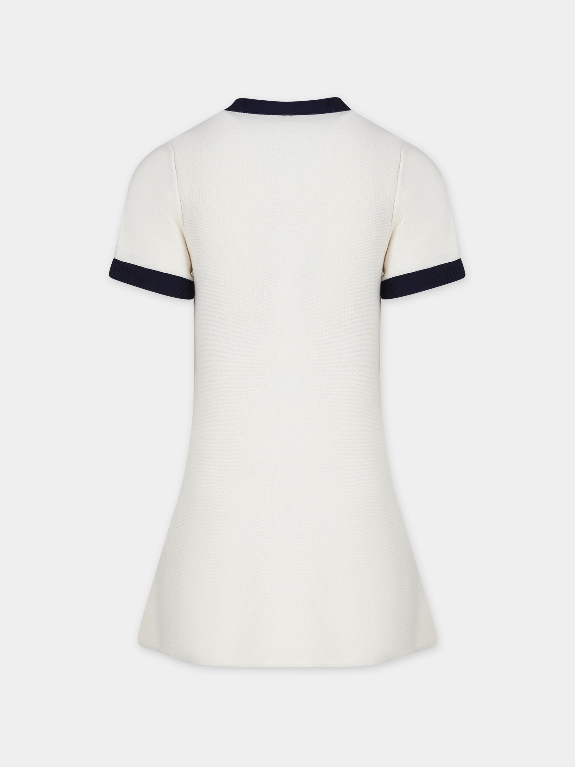 Vestito elegante avorio in maglia per bambina,Self-portrait,RS24 737S C