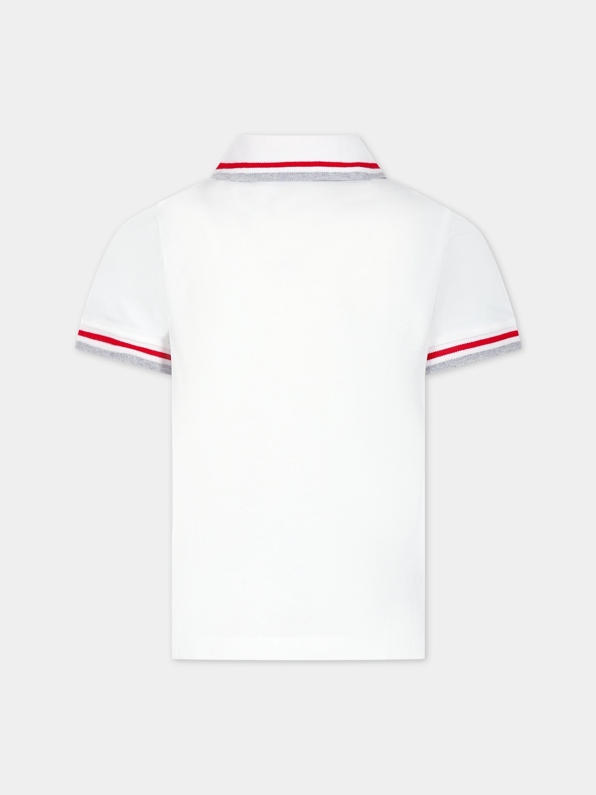 Polo bianca per bambino con logo,Fay Kids,FS8P01 Z0022 100RO