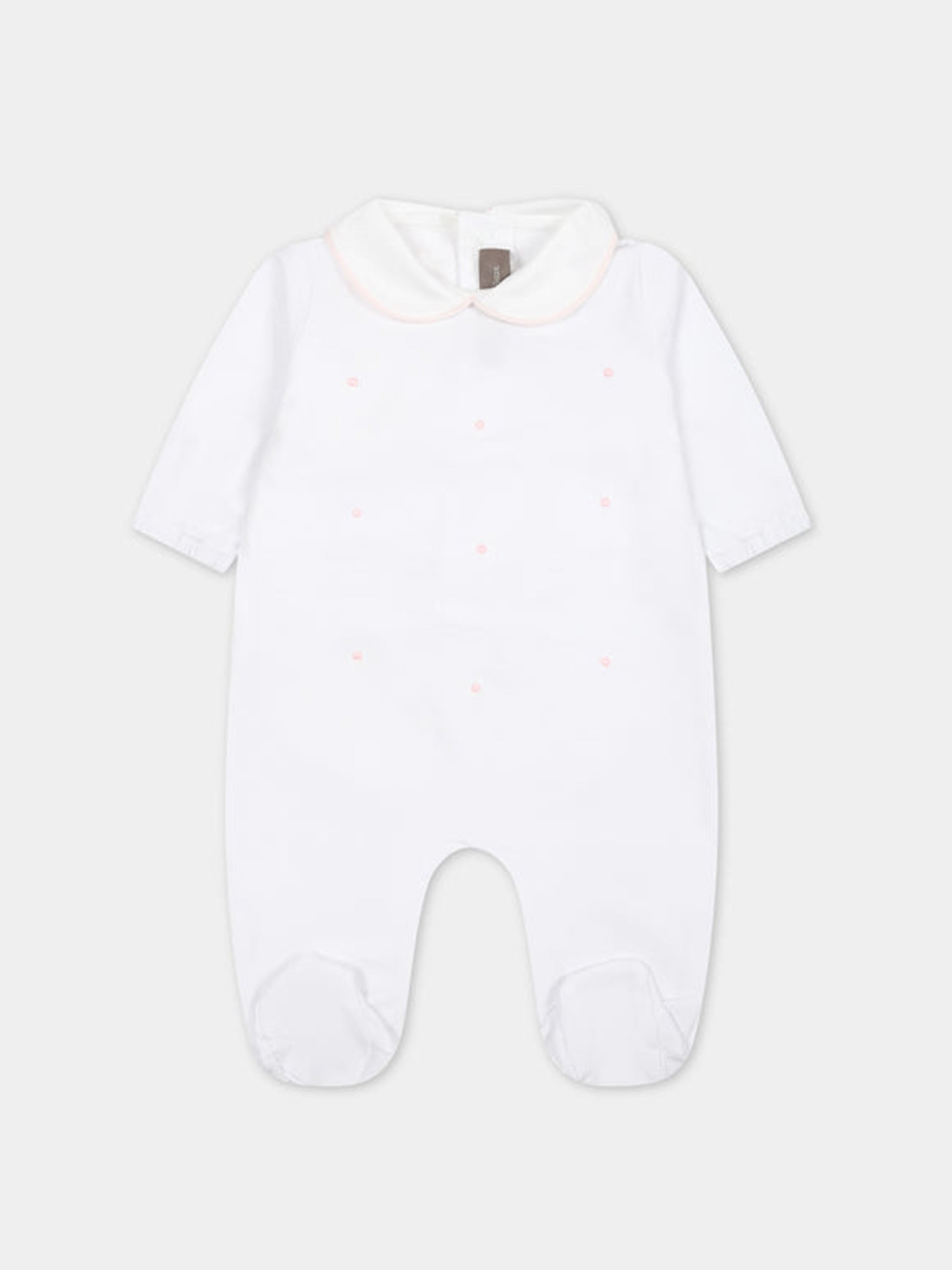 Tutina bianca per neonata con pois,Little Bear,8047 BIANCO/ROSA