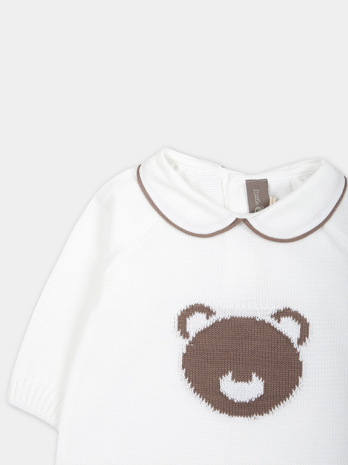 Tutina bianca per neonati,Little Bear,8106 BIANCO/CACAO