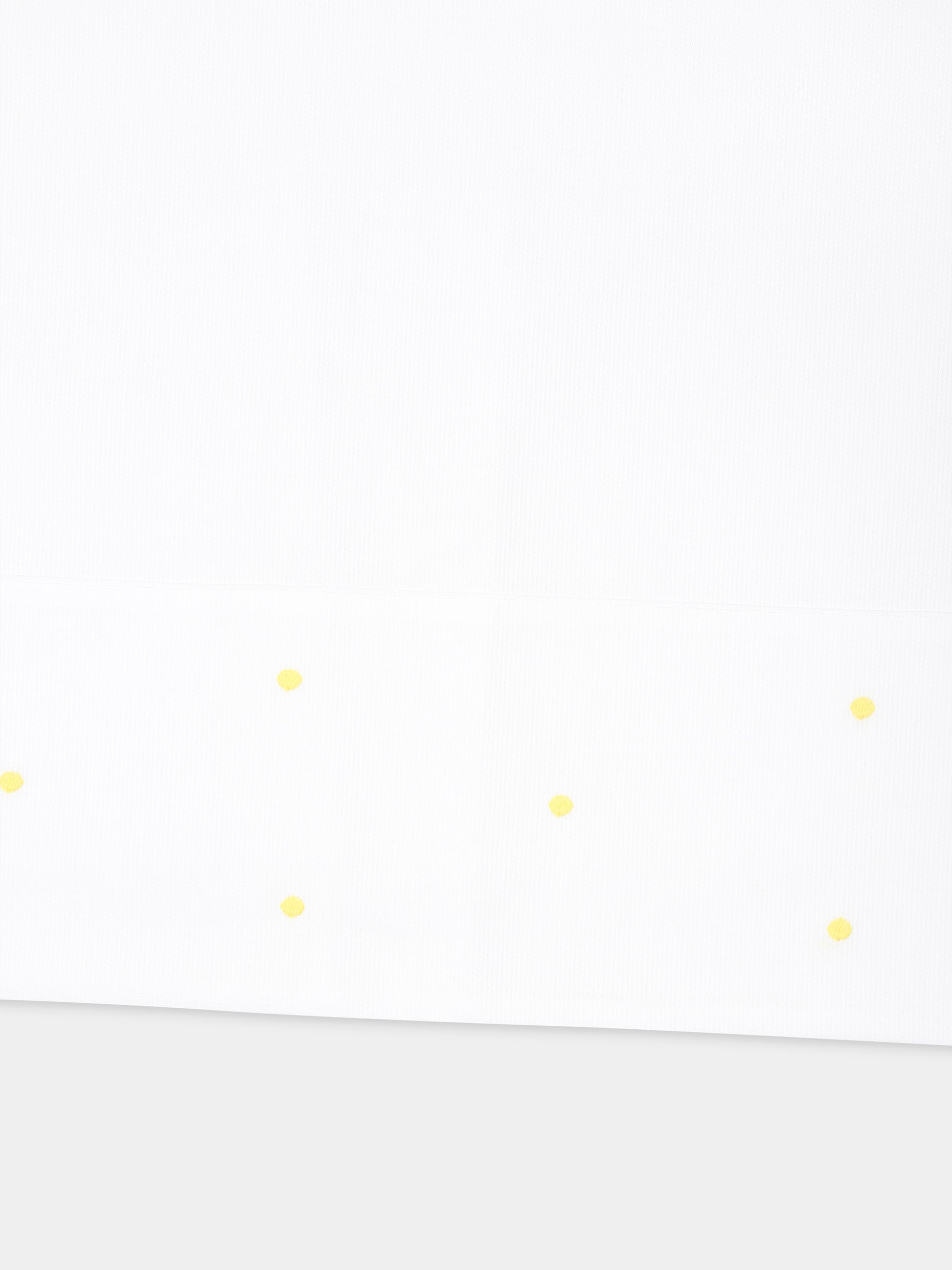 Lenzuolo bianco per neonati con pois gialli,Little Bear,2040 BIANCO/GIALLO