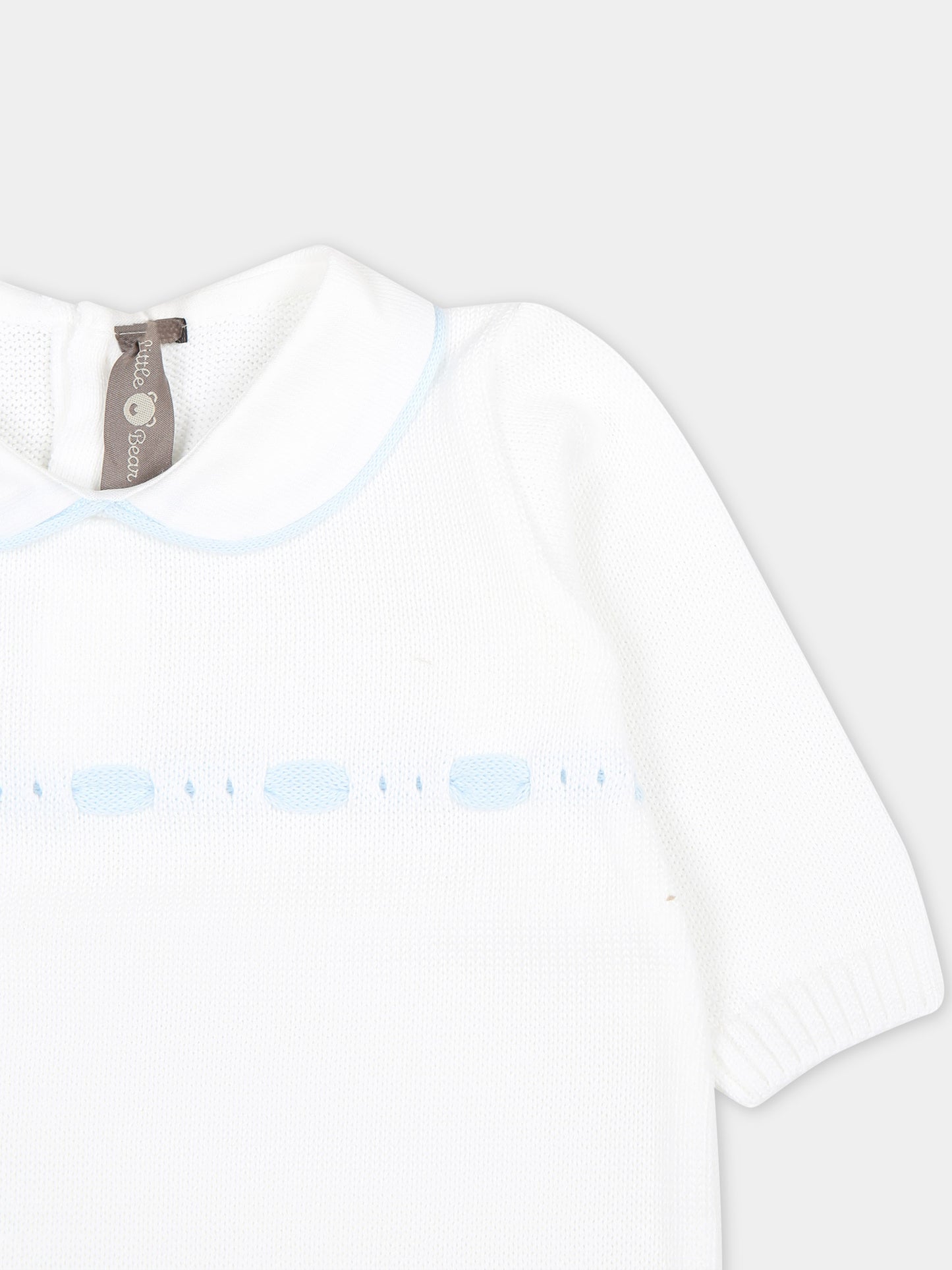 Tutina bianca per neonato,Little Bear,8111 BIANCO/CIELO