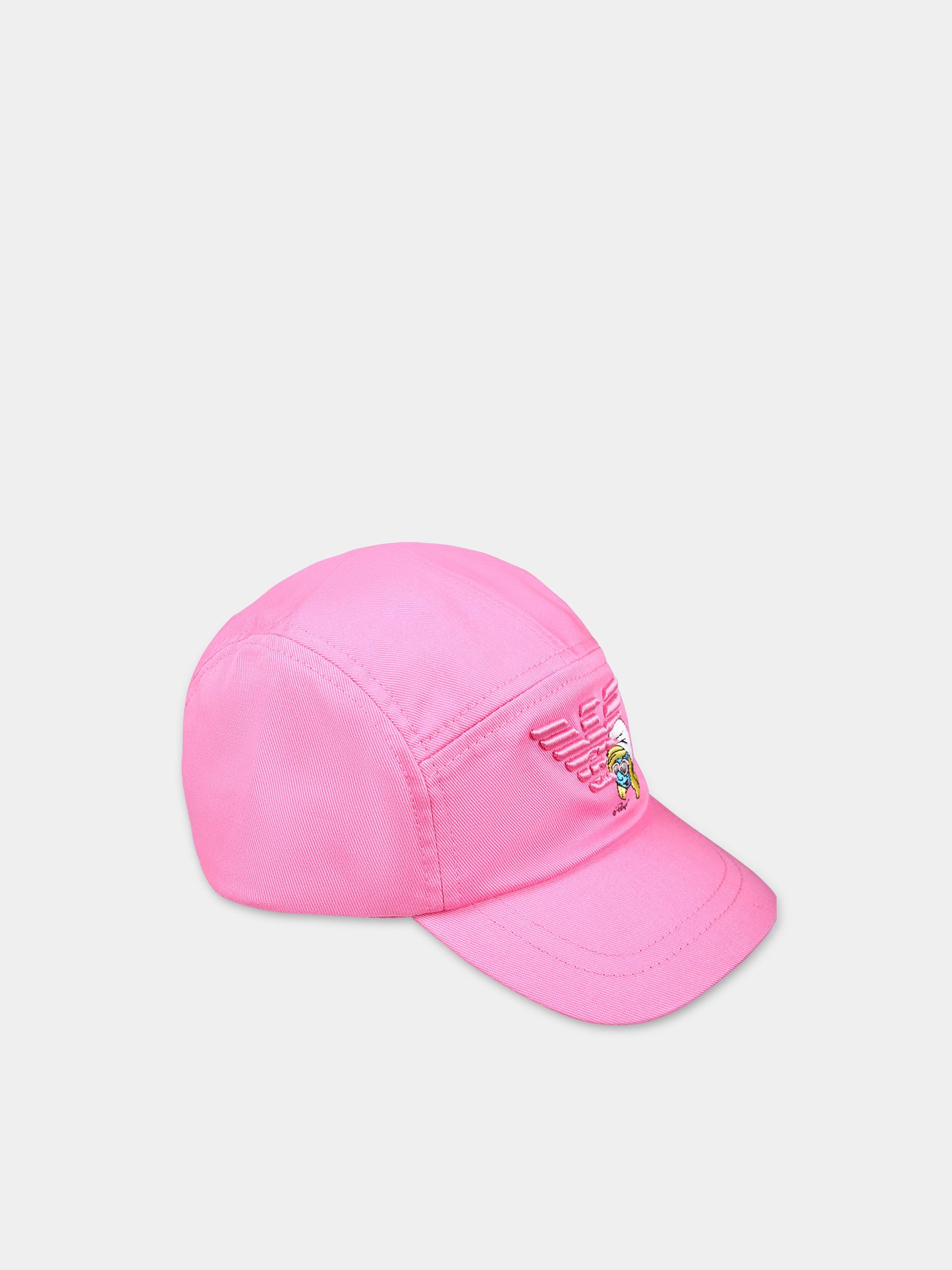 Cappello con visiera rosa per bambina con I Puffi,Armani Junior,404420 4R499 00070