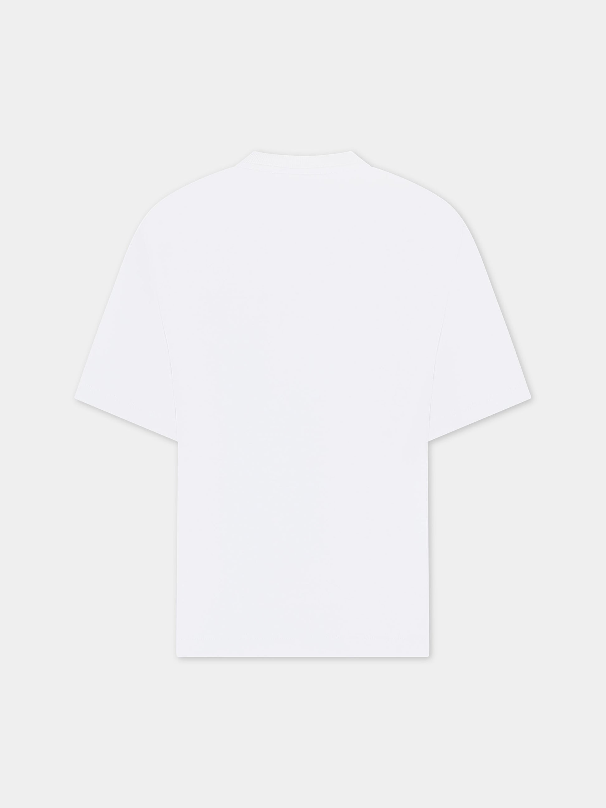 T-shirt bianca per bambino con stampa Puffo,Armani Junior,3D4TJN 3J52Z 0101