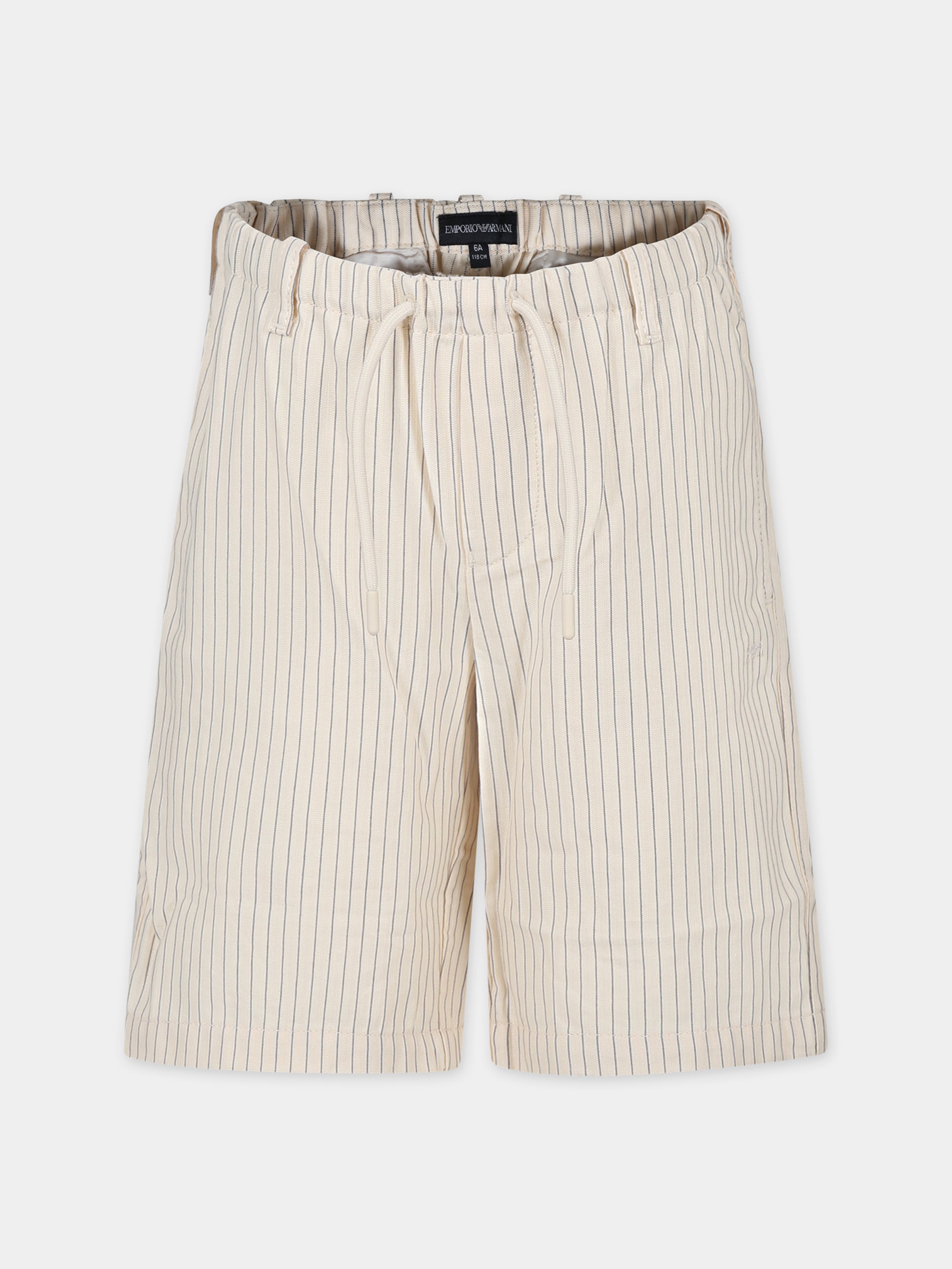 Shorts avorio per bambino con aquilotto,Emporio Armani,3D4SJH 4N8DZ F119
