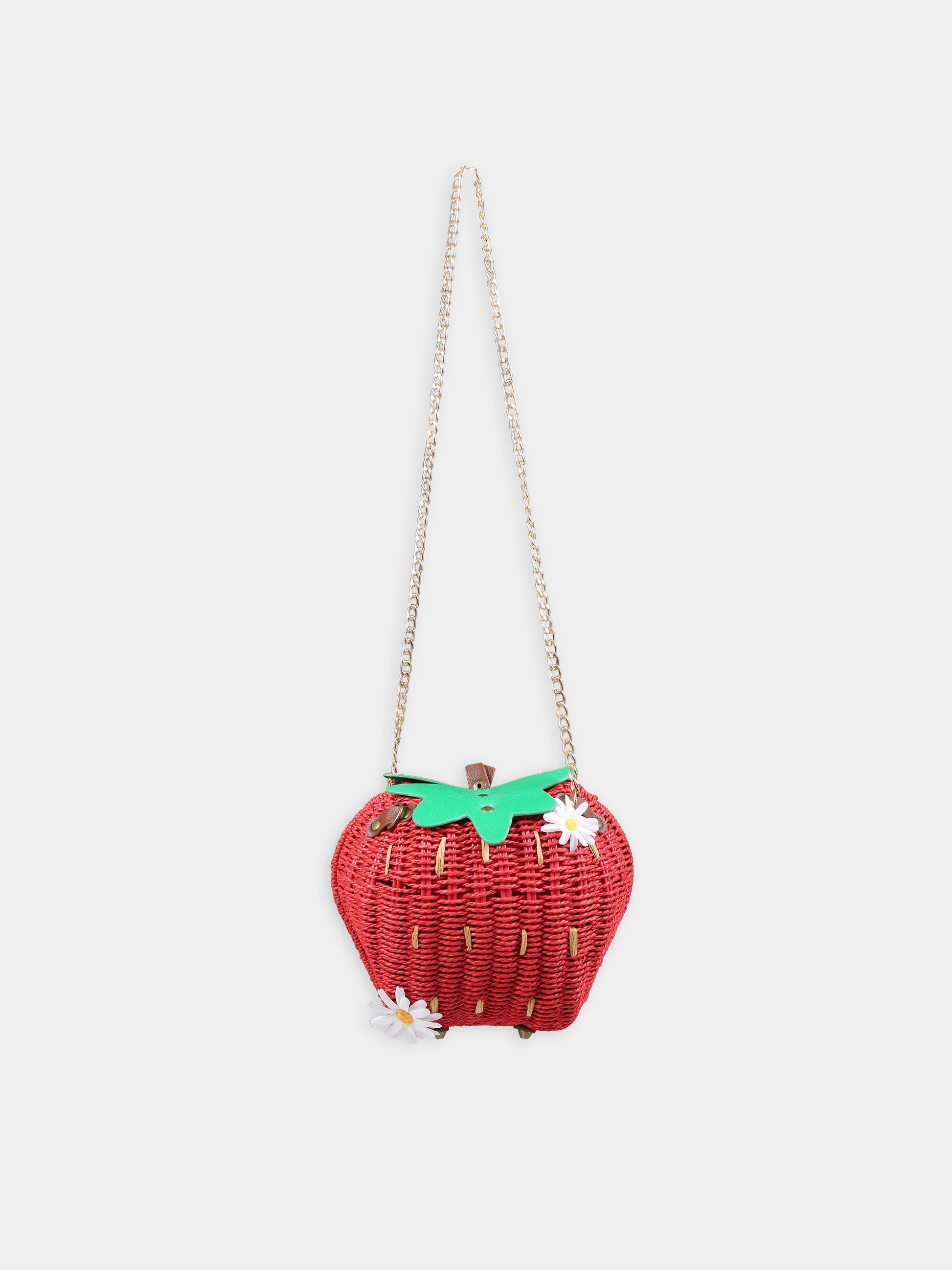 Borsa rossa per bambina con margherite,Monnalisa,19C008 3778 0344