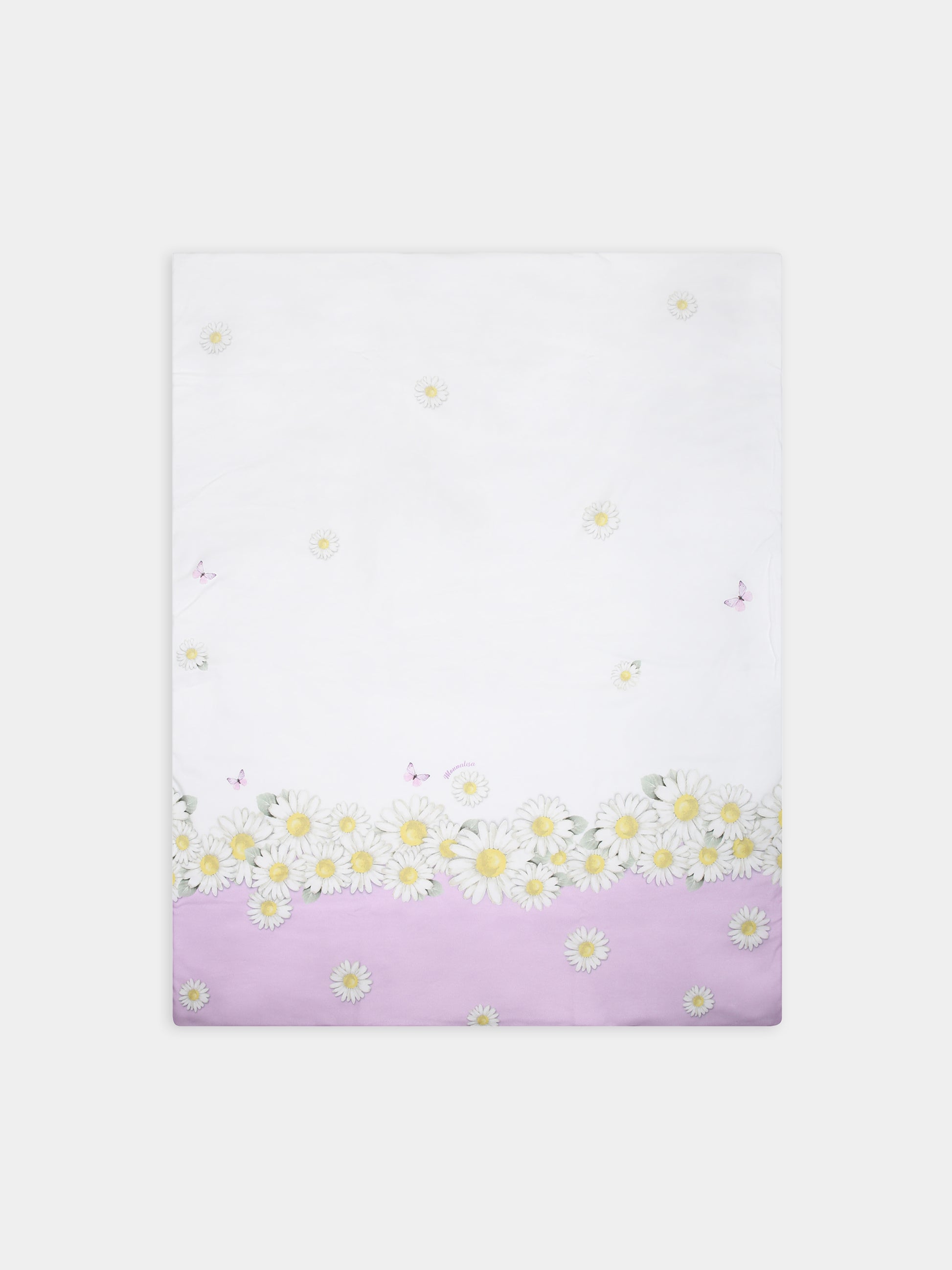 Coperta bianca per neonata con margherite,Monnalisa,35C012 3000 9965