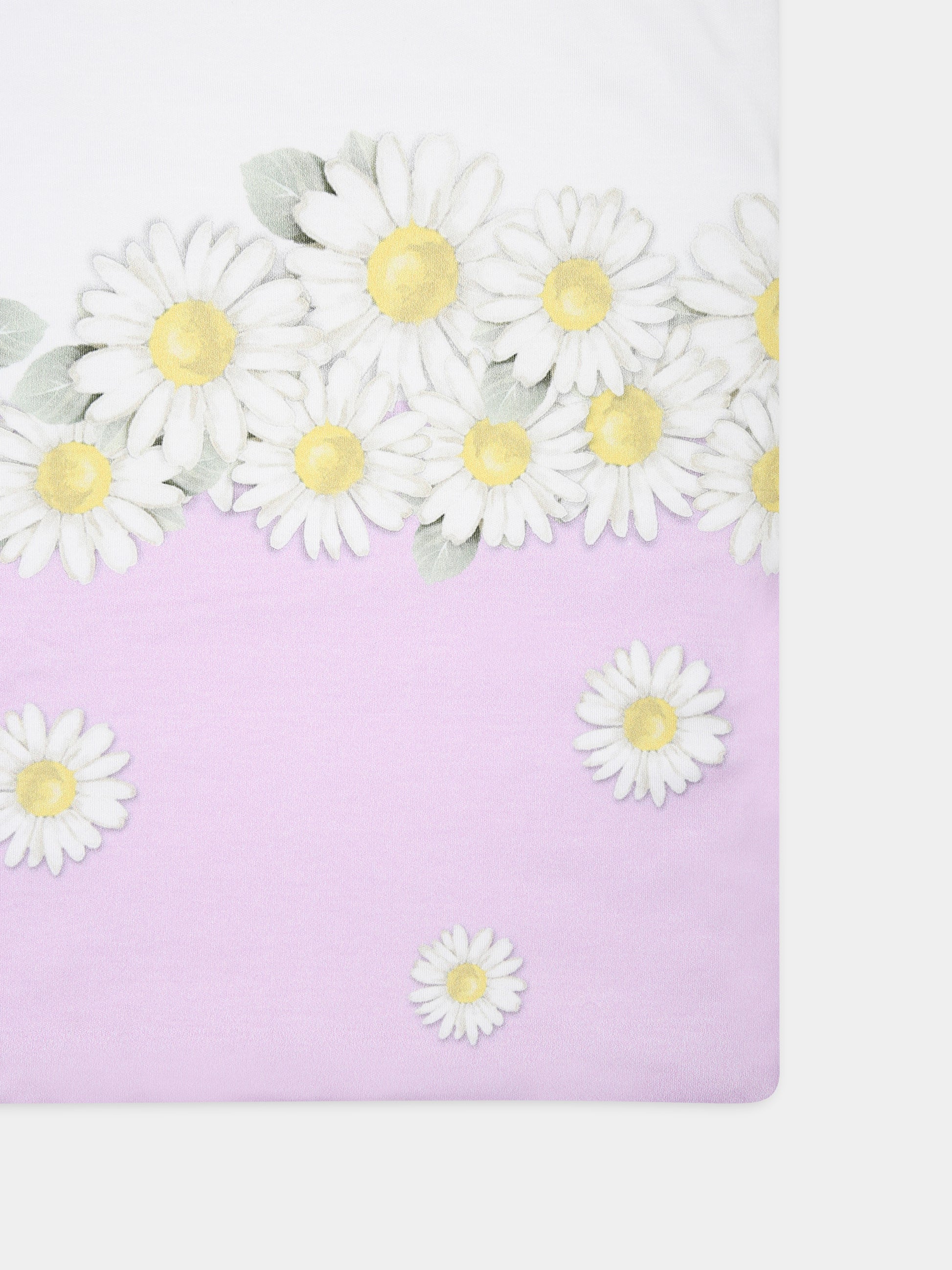 Coperta bianca per neonata con margherite,Monnalisa,35C012 3000 9965