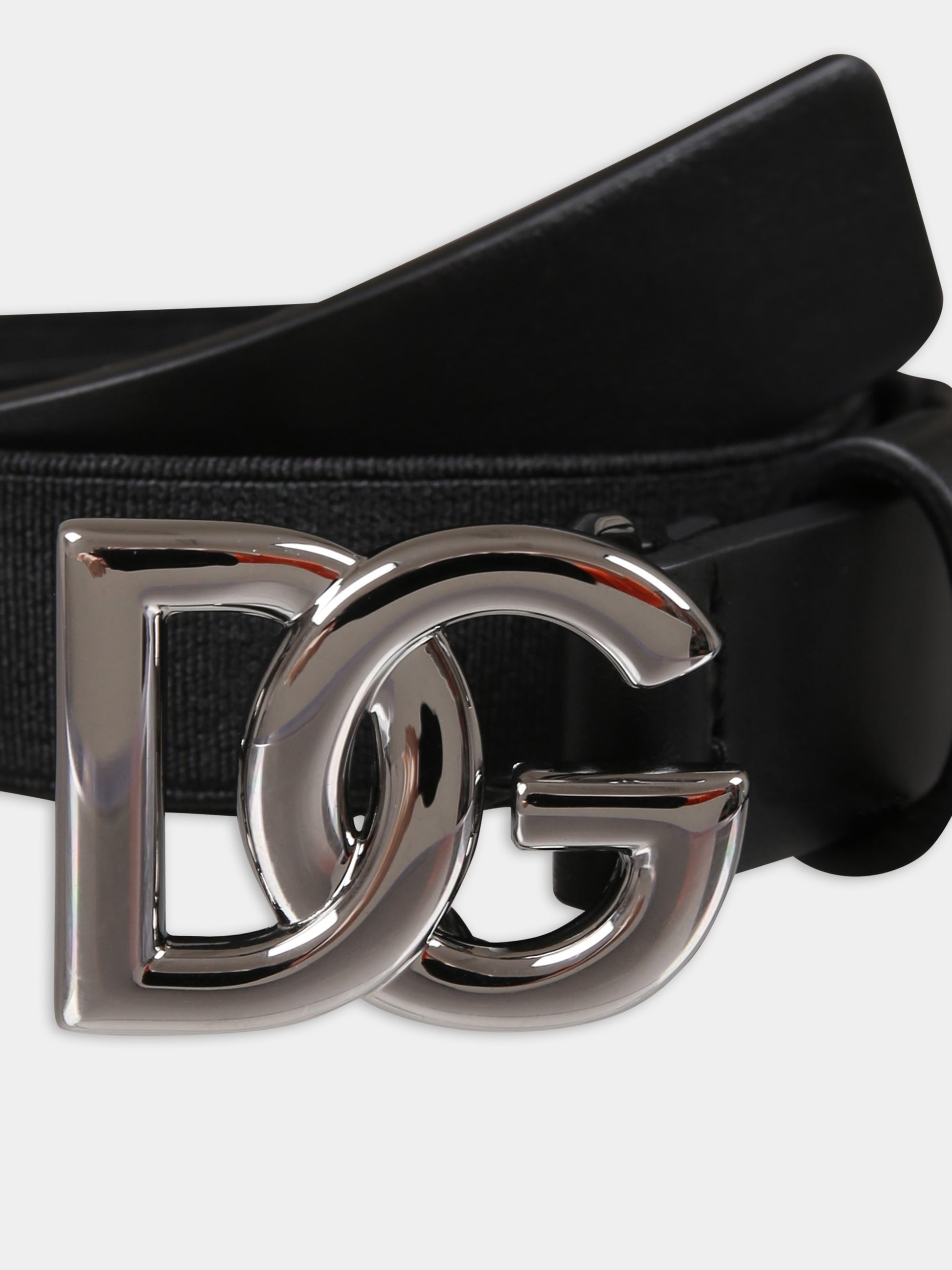 Cintura nera per bambini con logo,Dolce & Gabbana Kids,EC0076 AQ616 80999