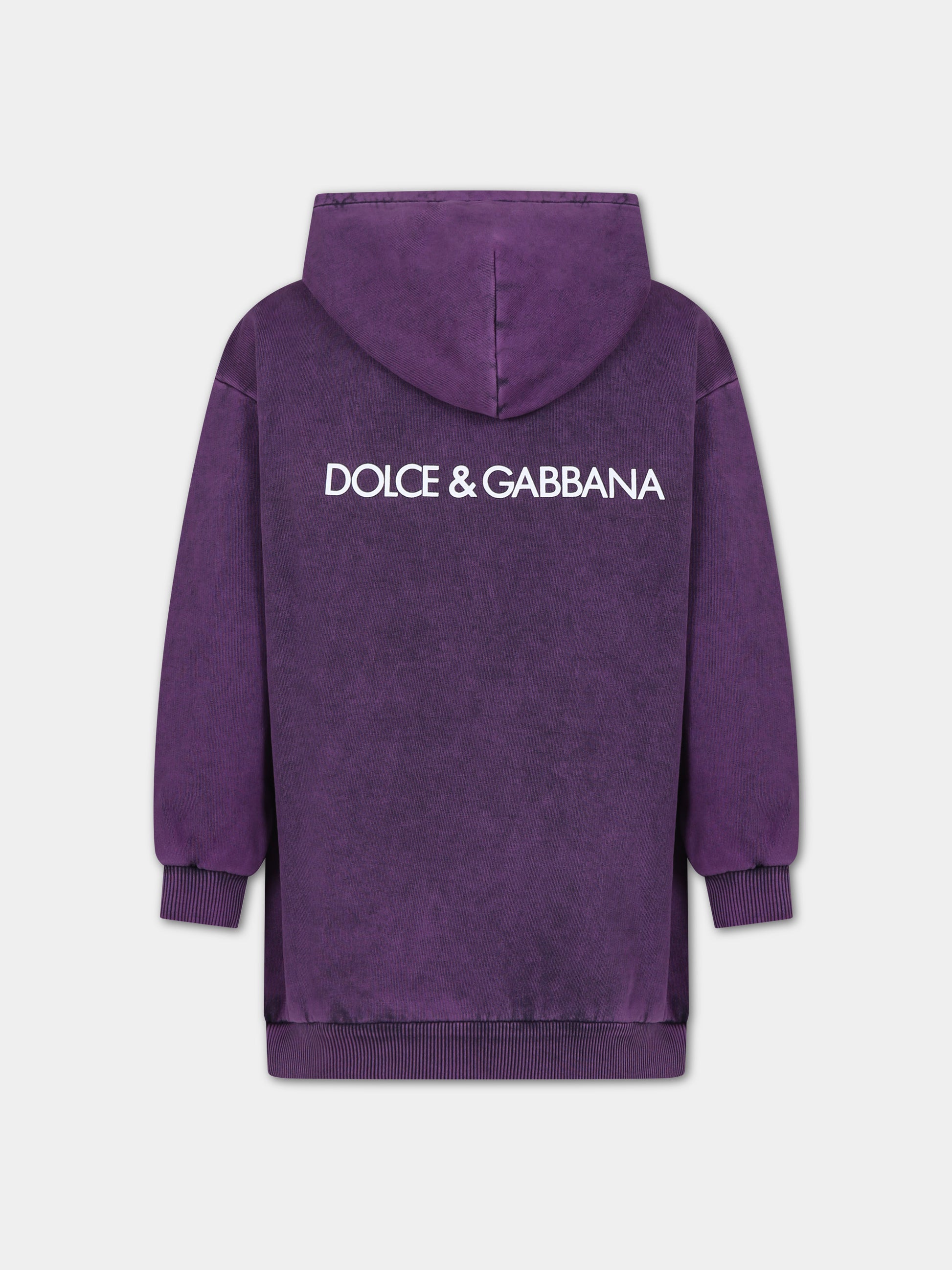 Vestito casual viola con logo,Dolce & Gabbana Kids,L5JD8C G7L1V S9000