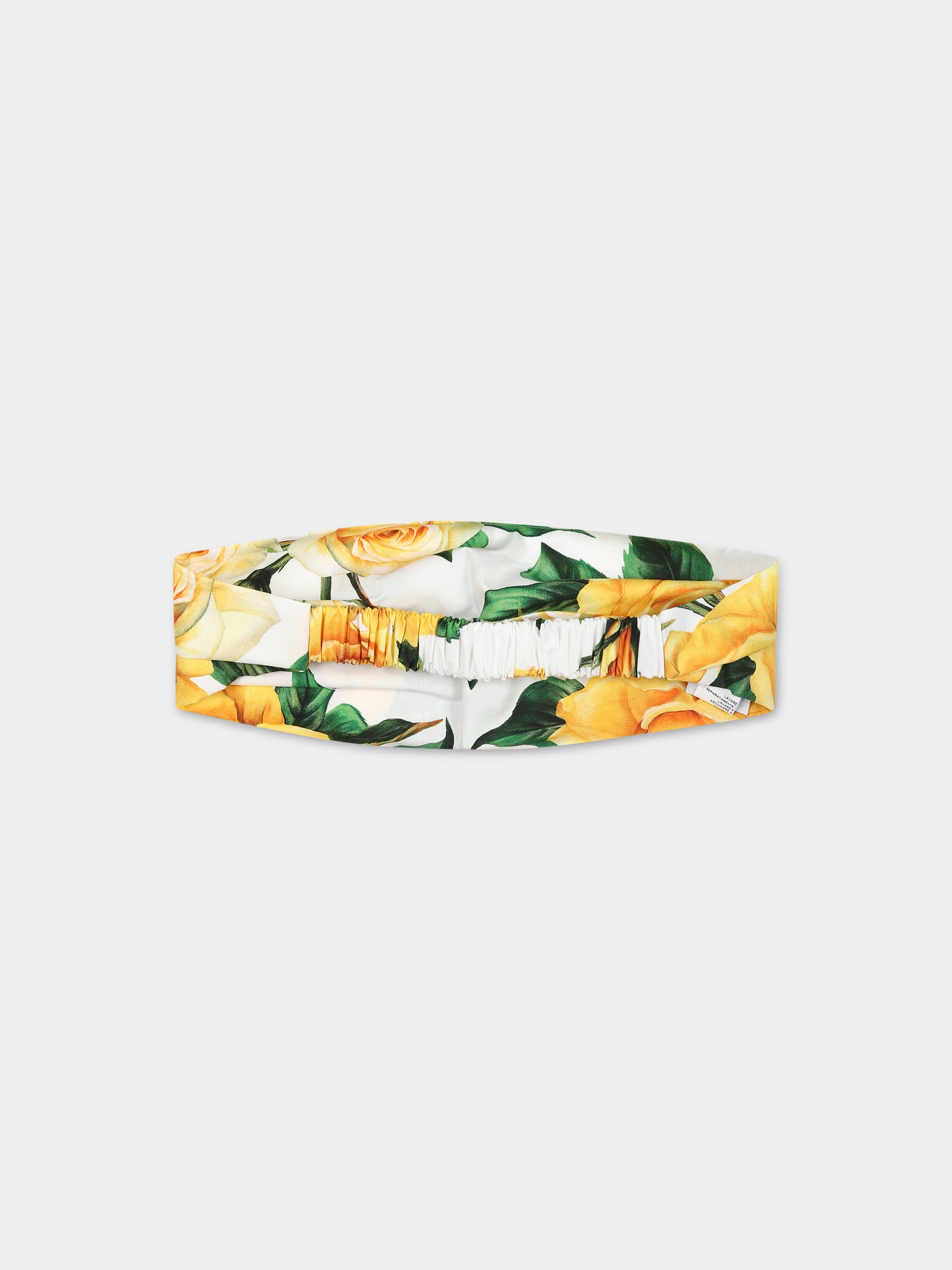 Fascia bianca per bambina a fantasia flowering,Dolce & Gabbana Kids,LB4H91 HS5QR HA3VO