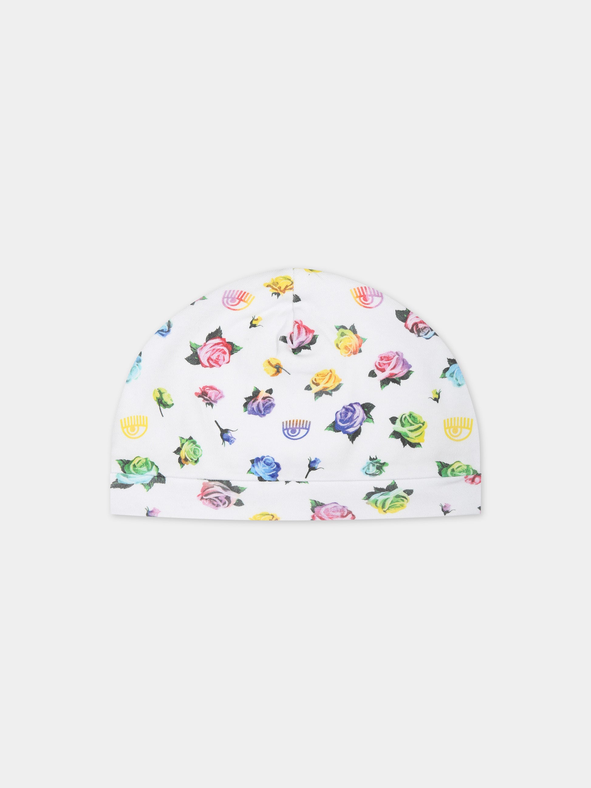 Tutina rosa per neonata con eyes flirting e rose multicolor,Chiara Ferragni Collection,55C500 3001 9984