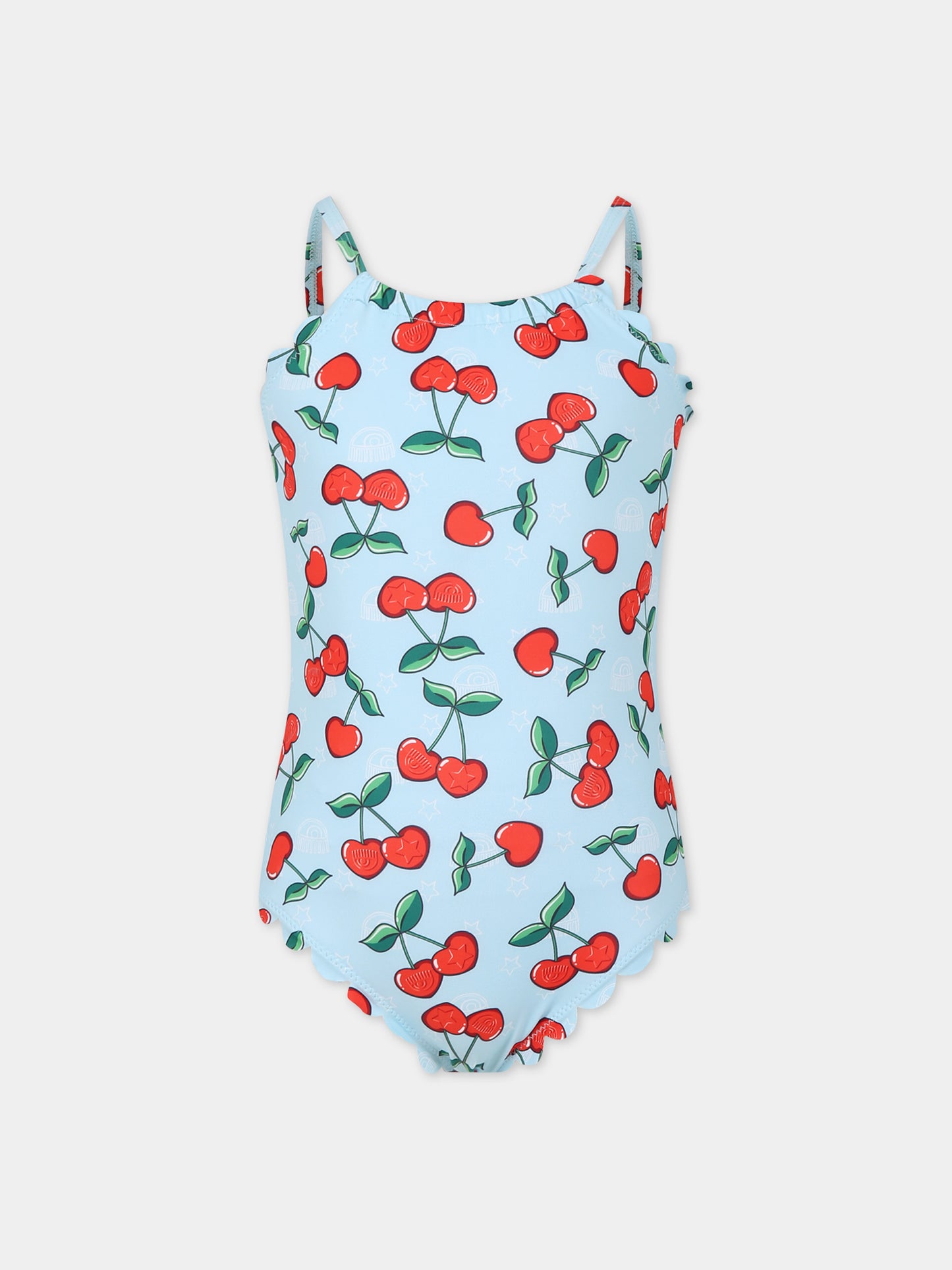 Costume celeste per bambina con ciliegie,Chiara Ferragni Collection,59C030 3091 085F