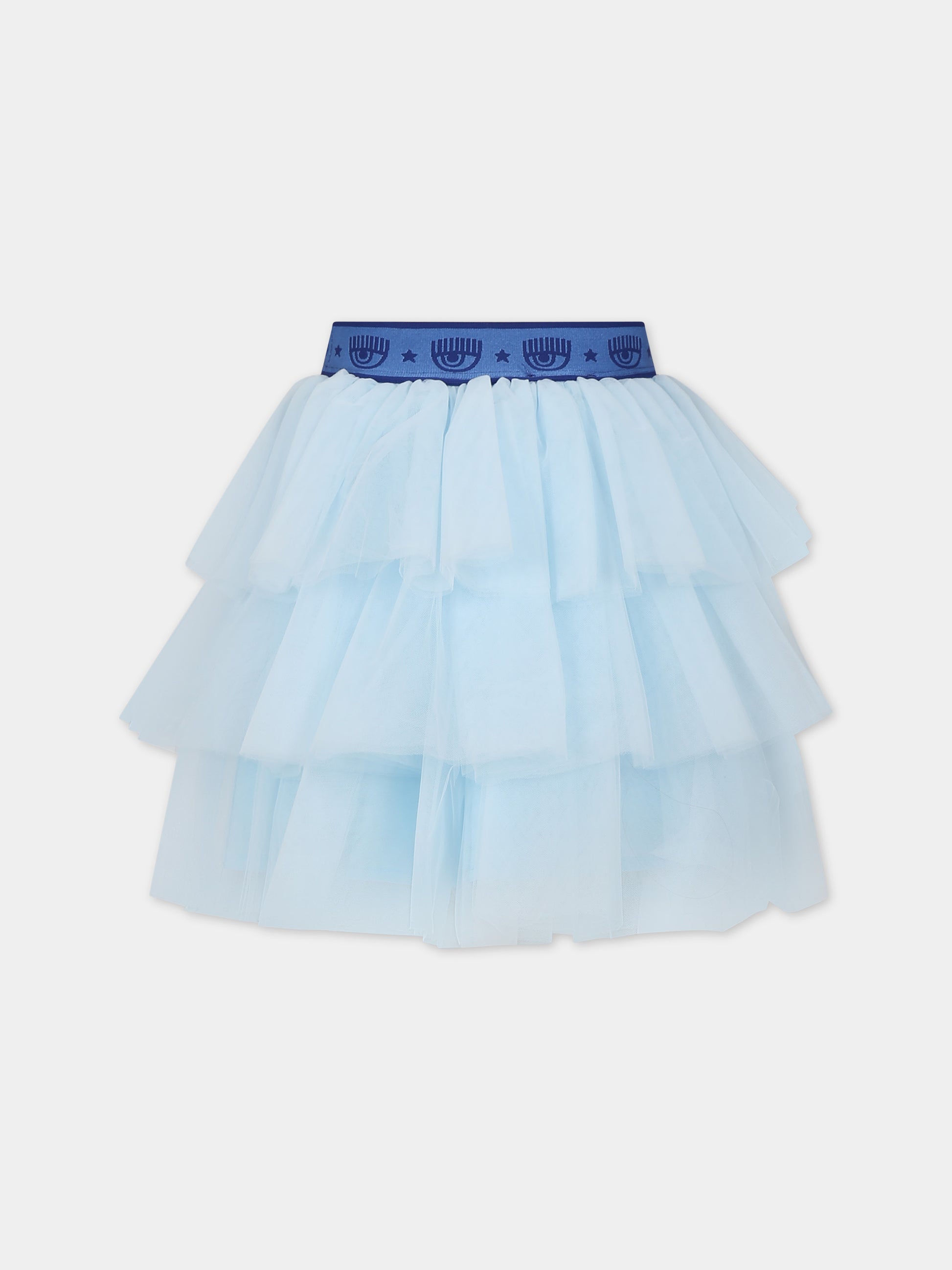 Gonna celeste in tulle con eyes flirting,Chiara Ferragni Collection,51C700 T9945 085F