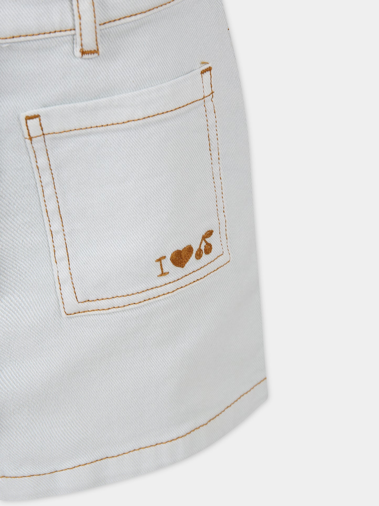 Gonna in denim per bambina con bottoni sulla parte anteriore,Bonpoint,S04GSKW00052 012