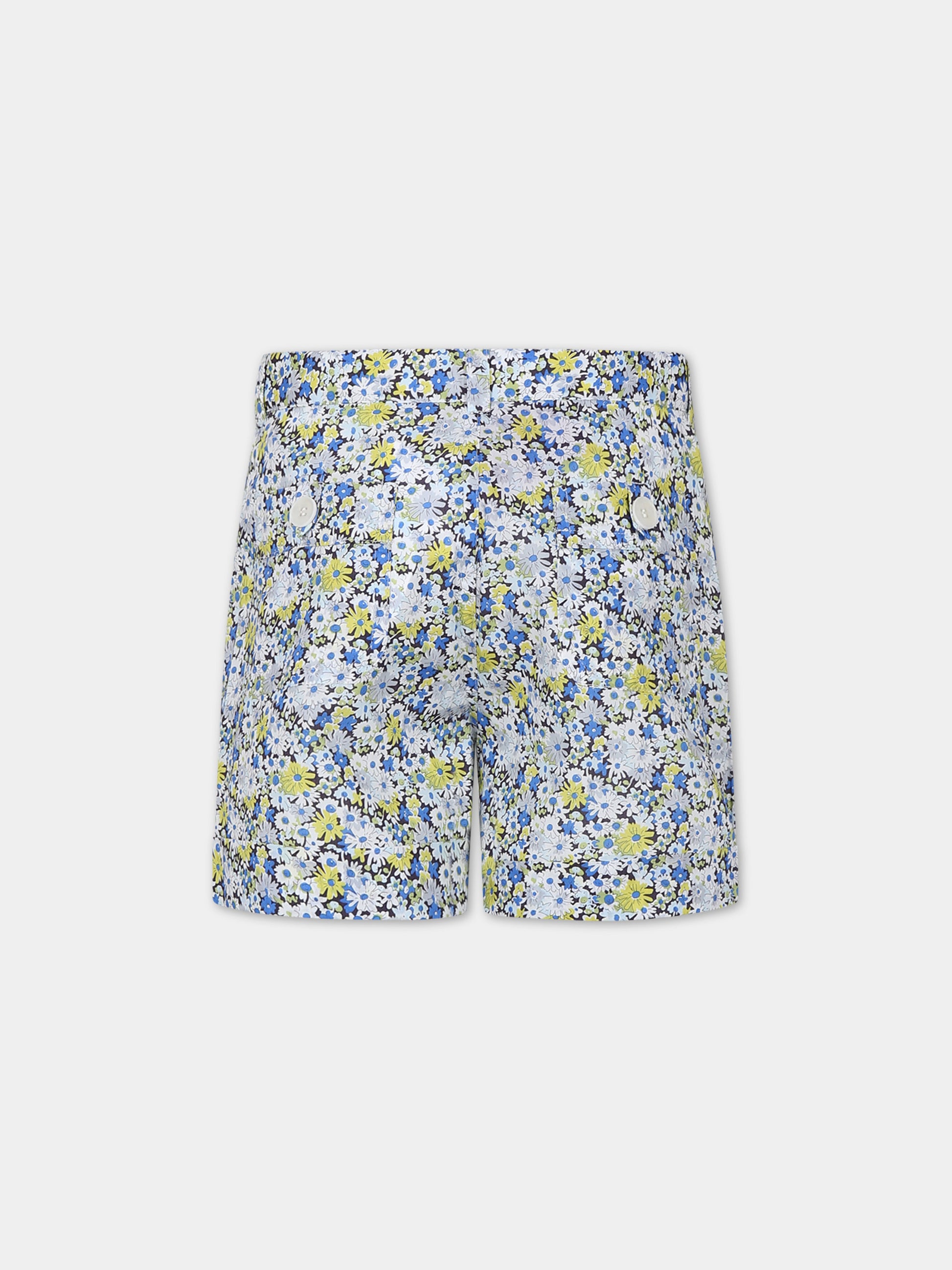 Shorts ceelsti per bambina con stampa fiori,Bonpoint,S04GBEW00007 515