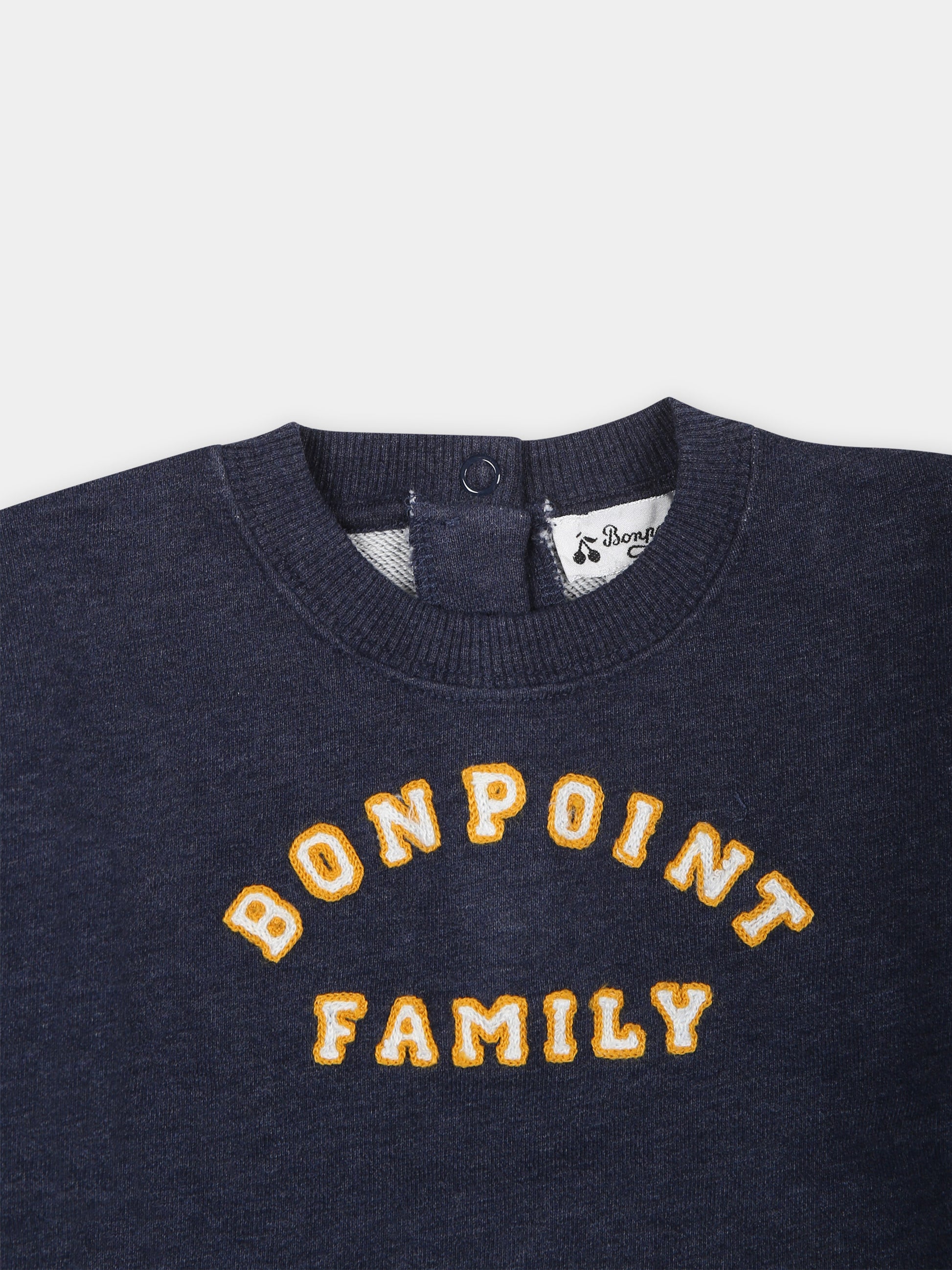 Felpa blu per neonati con logo,Bonpoint,S04YSKW00001 174A