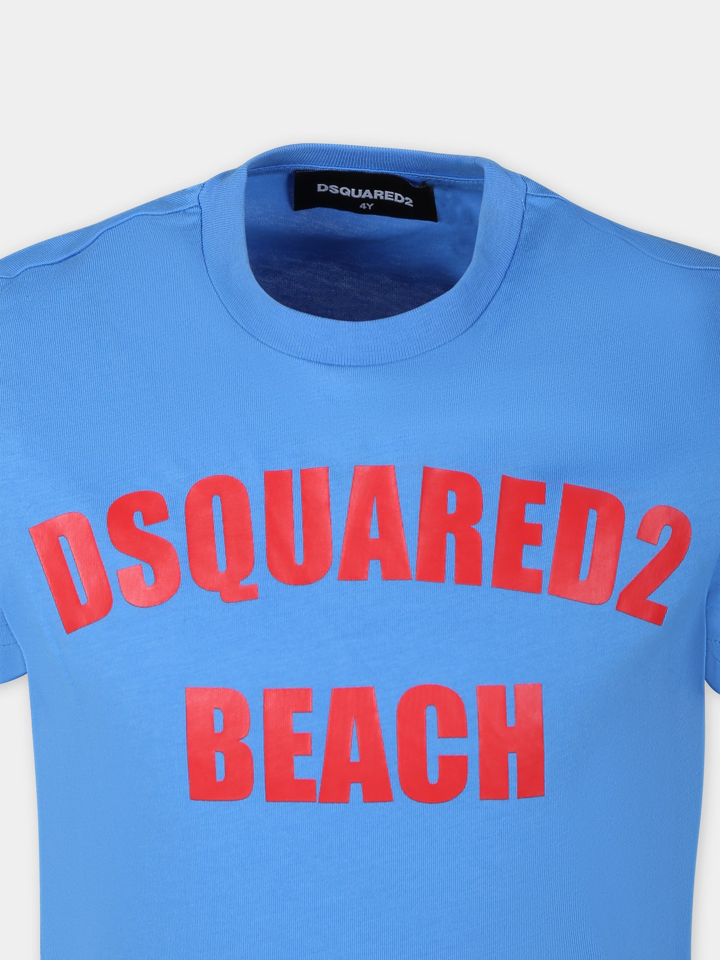 T-shirt azzurra per bambino con logo,Dsquared2,DQ2328 D0A47 D2MT18U DQ826