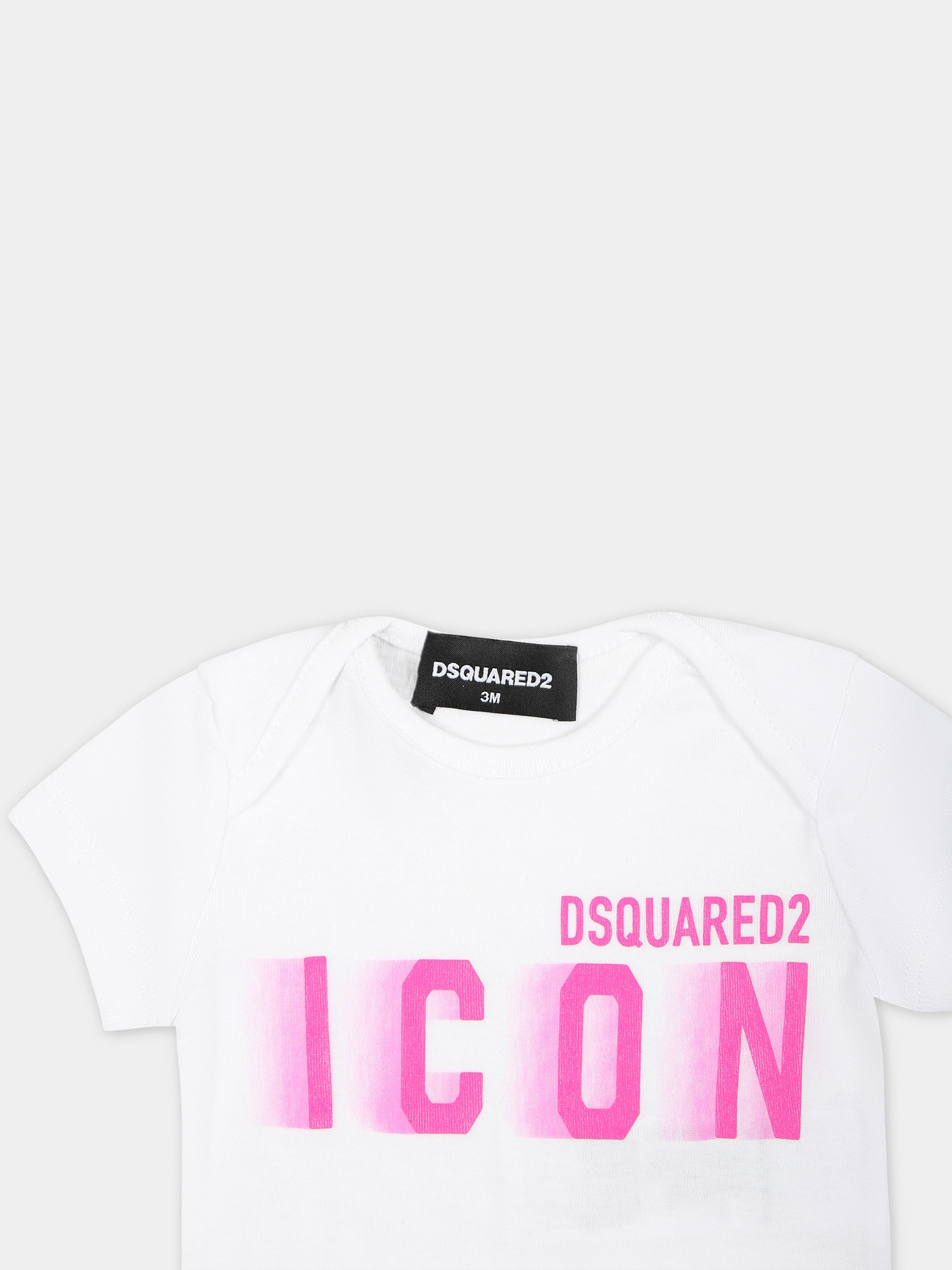 Body bianco per neonato con logo,Dsquared2,DQ2399 D0A8U D2U174B DQ10H