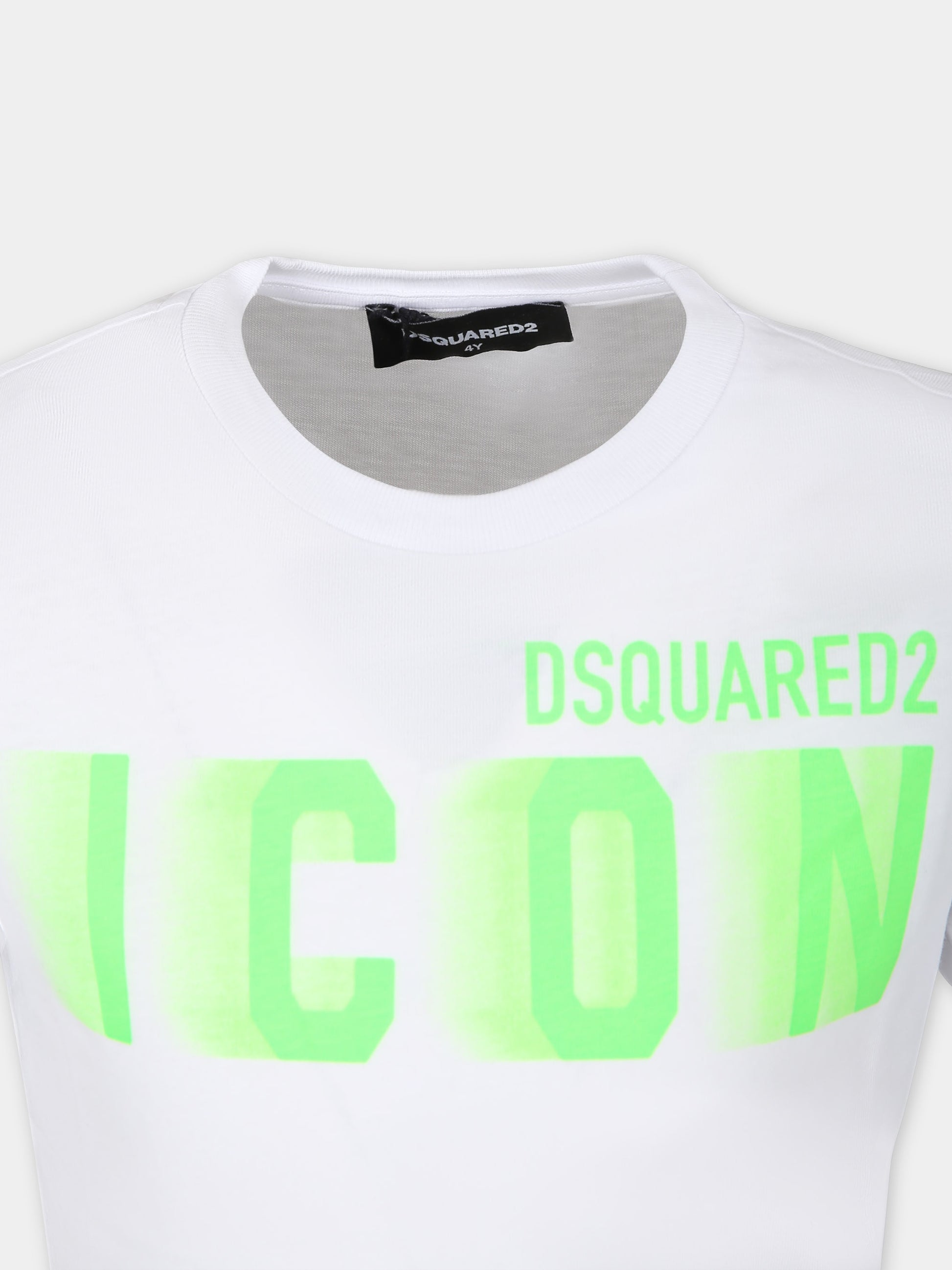 T-shirt bianca per bambino con logo,Dsquared2,DQ2415 D00MV D2T1059U DQ10Y