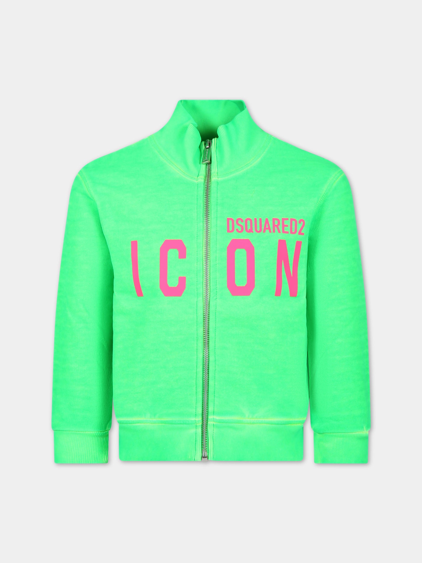 Felpa verde per bambino con logo,Dsquared2,DQ2427 D0A86 D2S819U DQ584