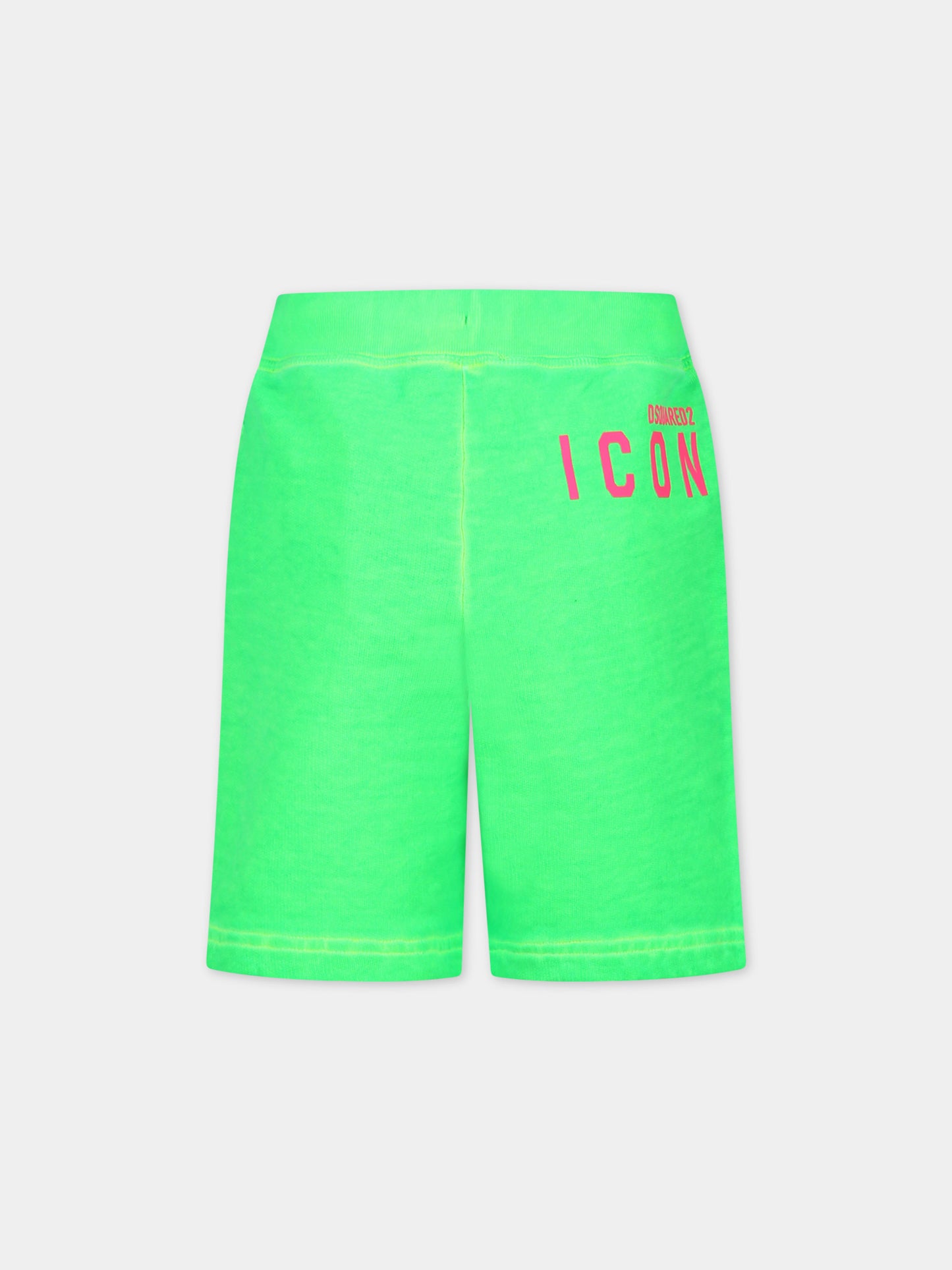 Shorts sportivi verdi per bambino con logo,Dsquared2,DQ2428 D0A86 D2P728U DQ584