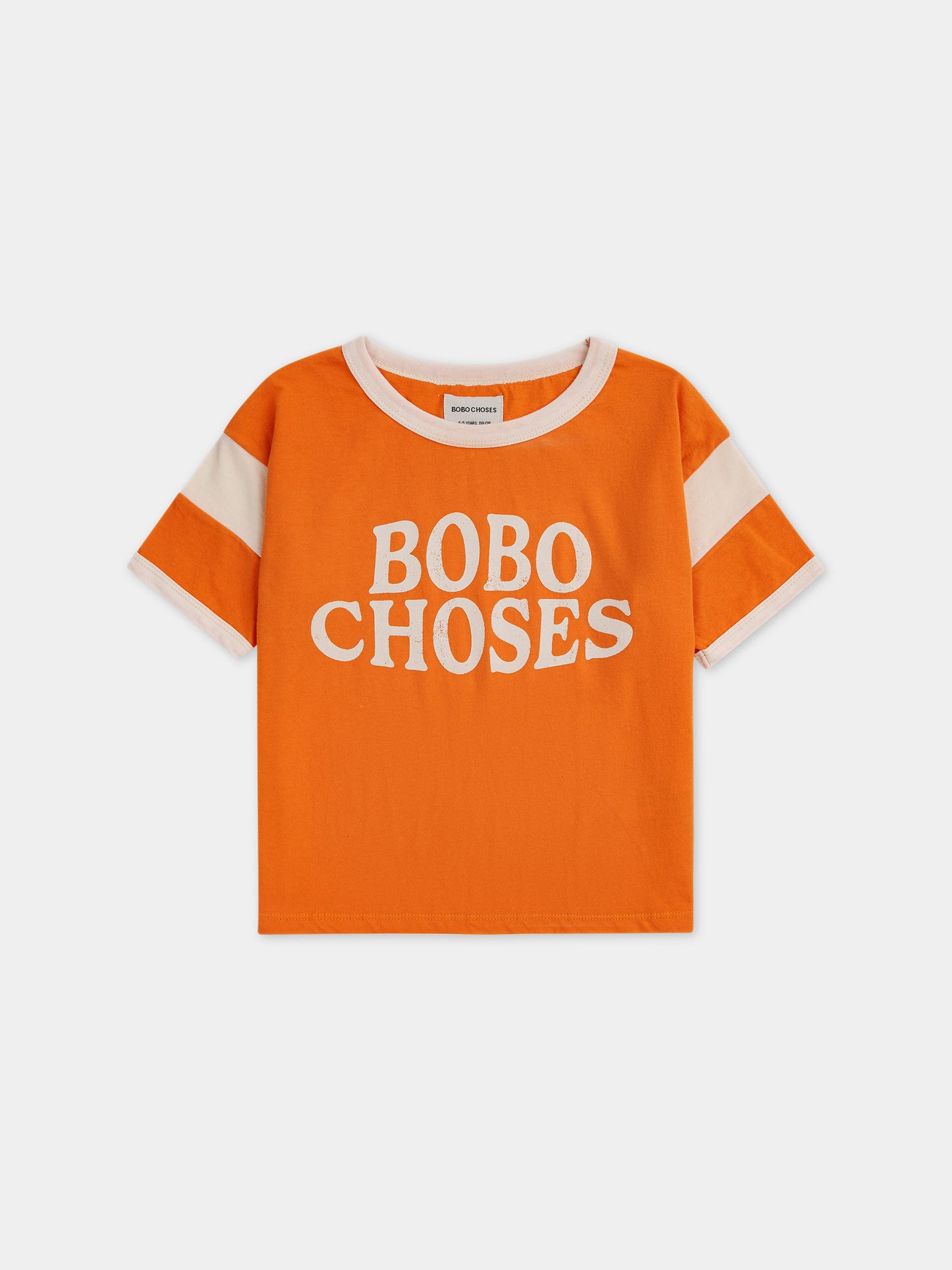 T-shirt arancione per bambini con logo,Bobo Choses,124AC016