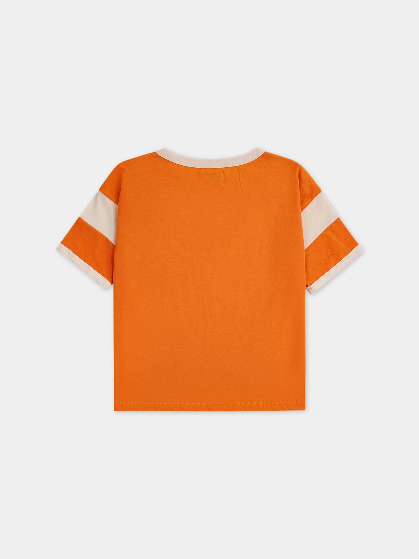 T-shirt arancione per bambini con logo,Bobo Choses,124AC016