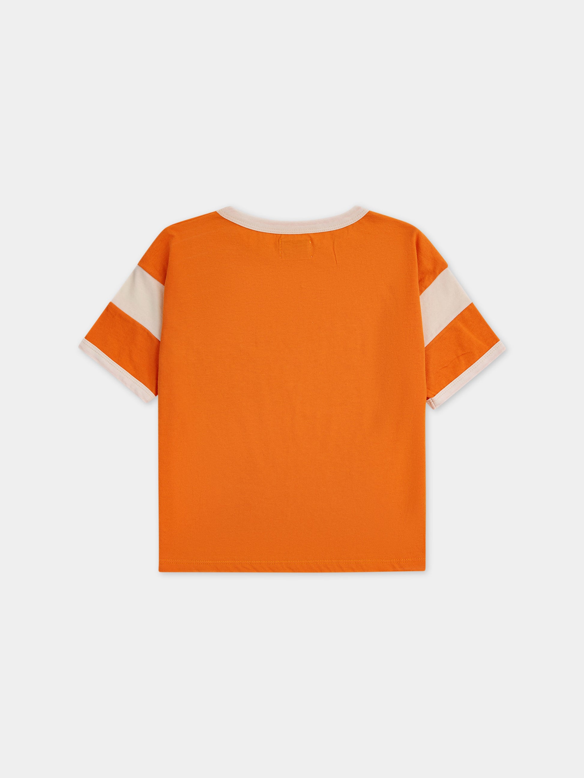 T-shirt arancione per bambini con logo,Bobo Choses,124AC016
