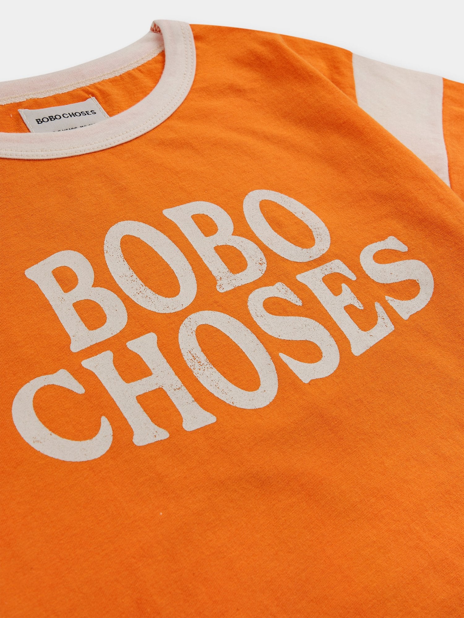 T-shirt arancione per bambini con logo,Bobo Choses,124AC016
