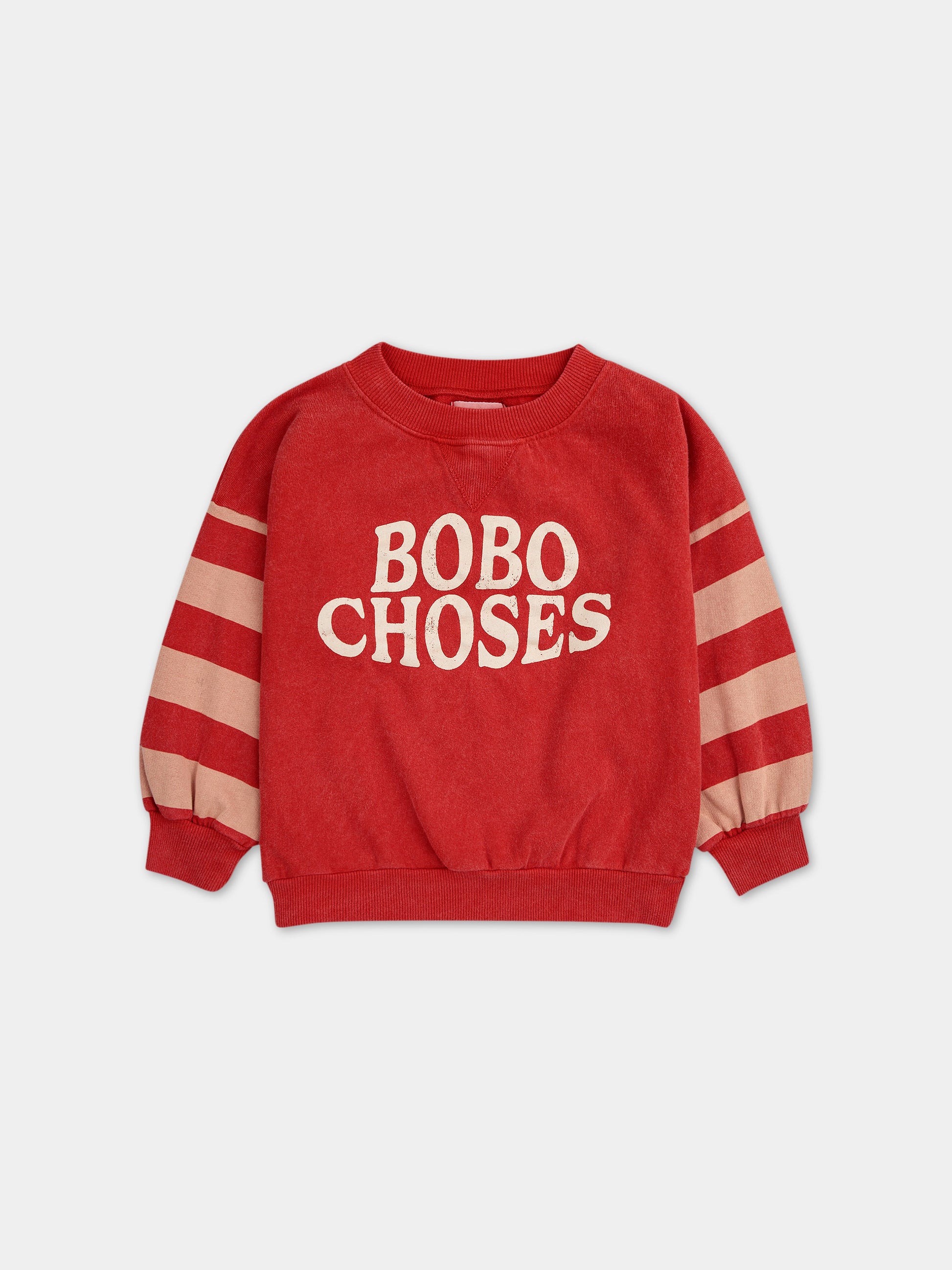 Felpa rossa per bambini con logo,Bobo Choses,124AC051