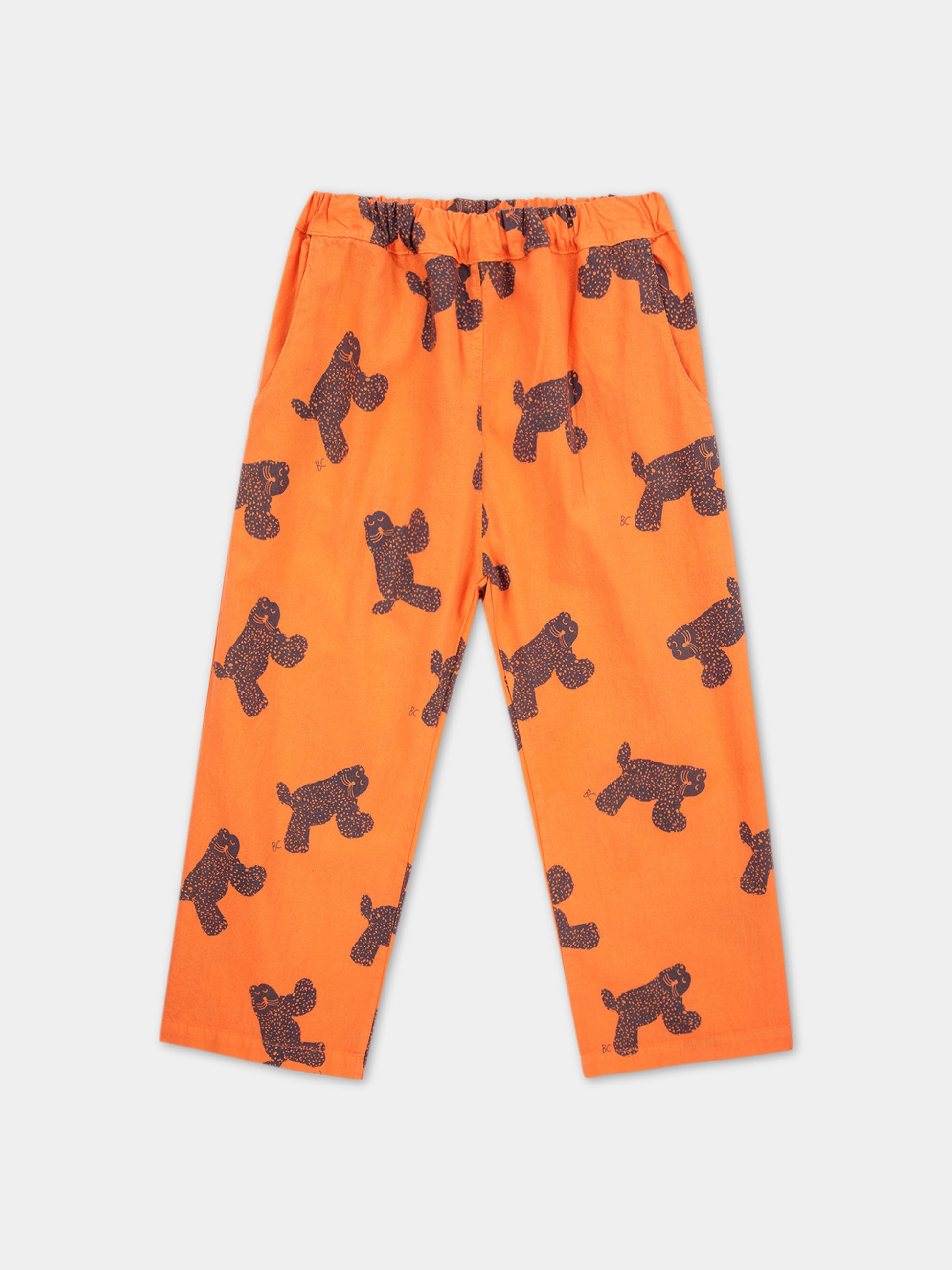 Pantaloni arancioni per bambini con fantasia ghepardi all-over,Bobo Choses,124AC108