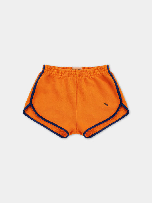 Short arancioni per bambini con logo,Bobo Choses,124AC066