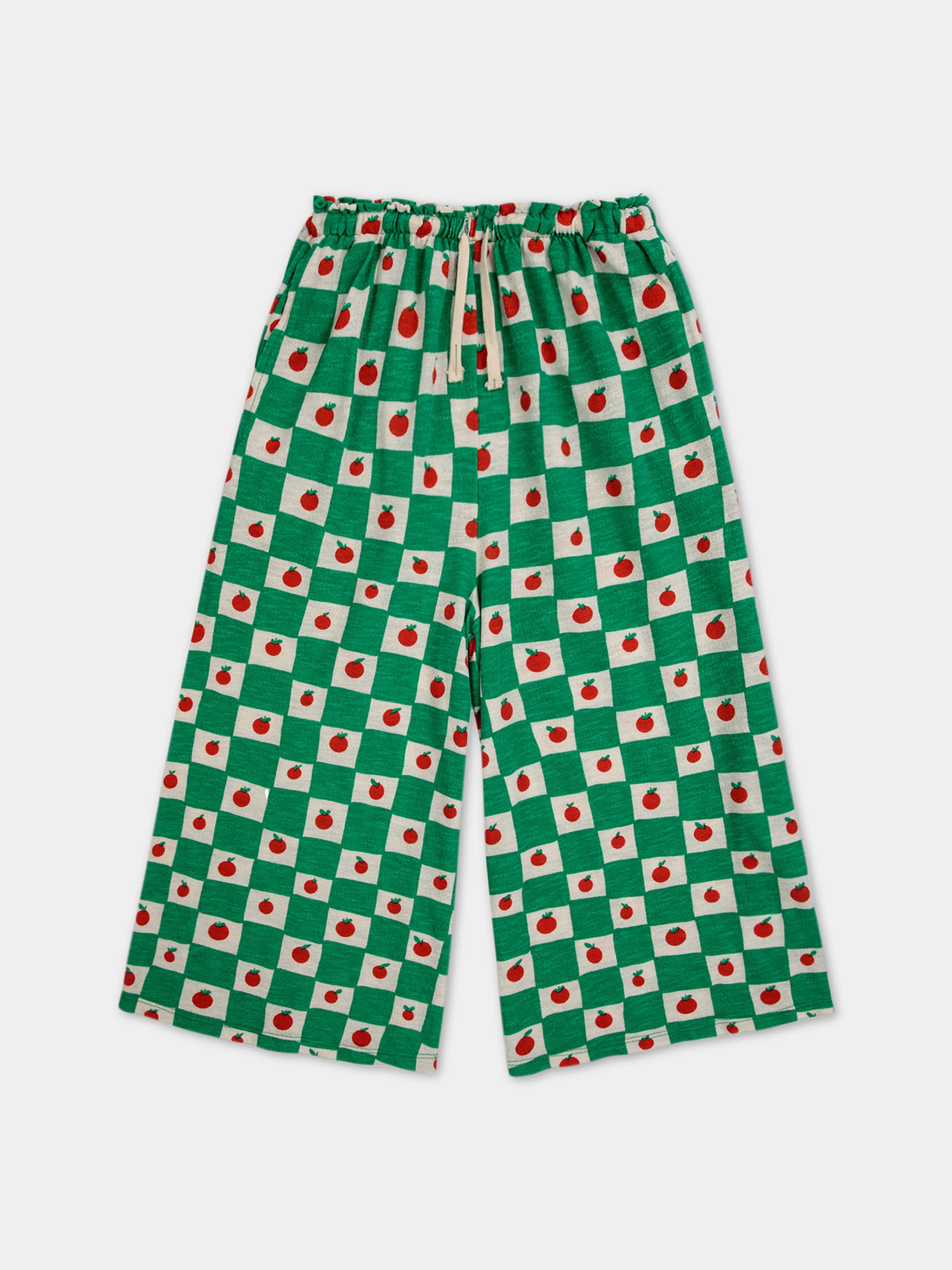 Pantaloni verdi per bambina con fantasia multicolor all-over,Bobo Choses,124AC107