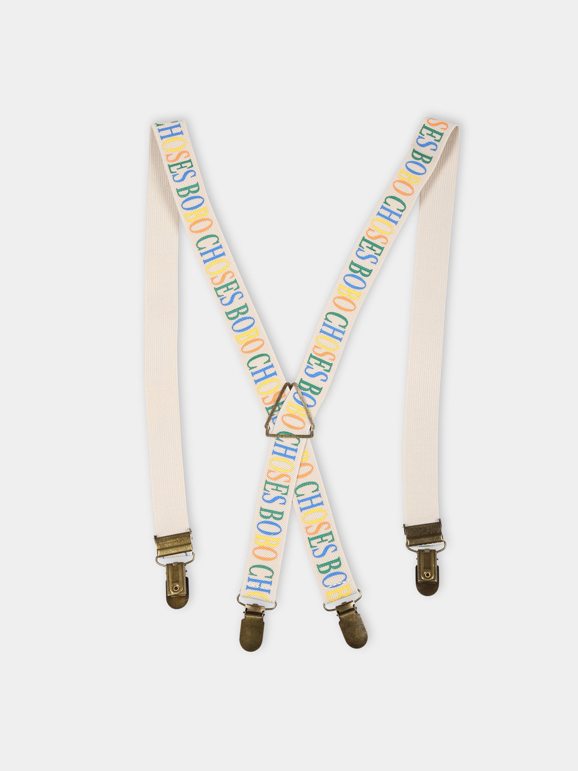 Bretelle avorio per bambino con logo,Bobo Choses,124AI038