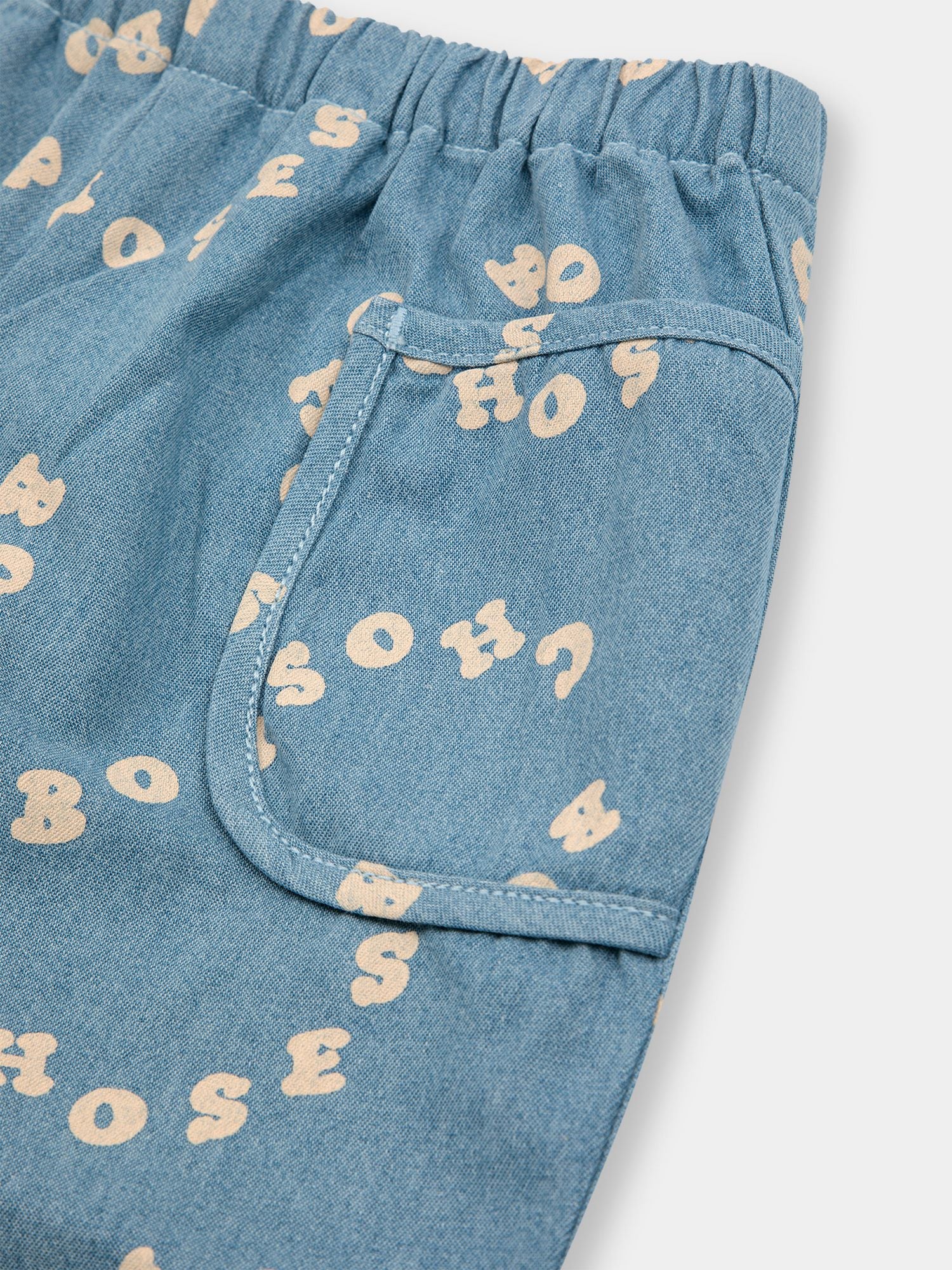 Jeans in denim per neonato con logo a cerchio all-over,Bobo Choses,124AB062