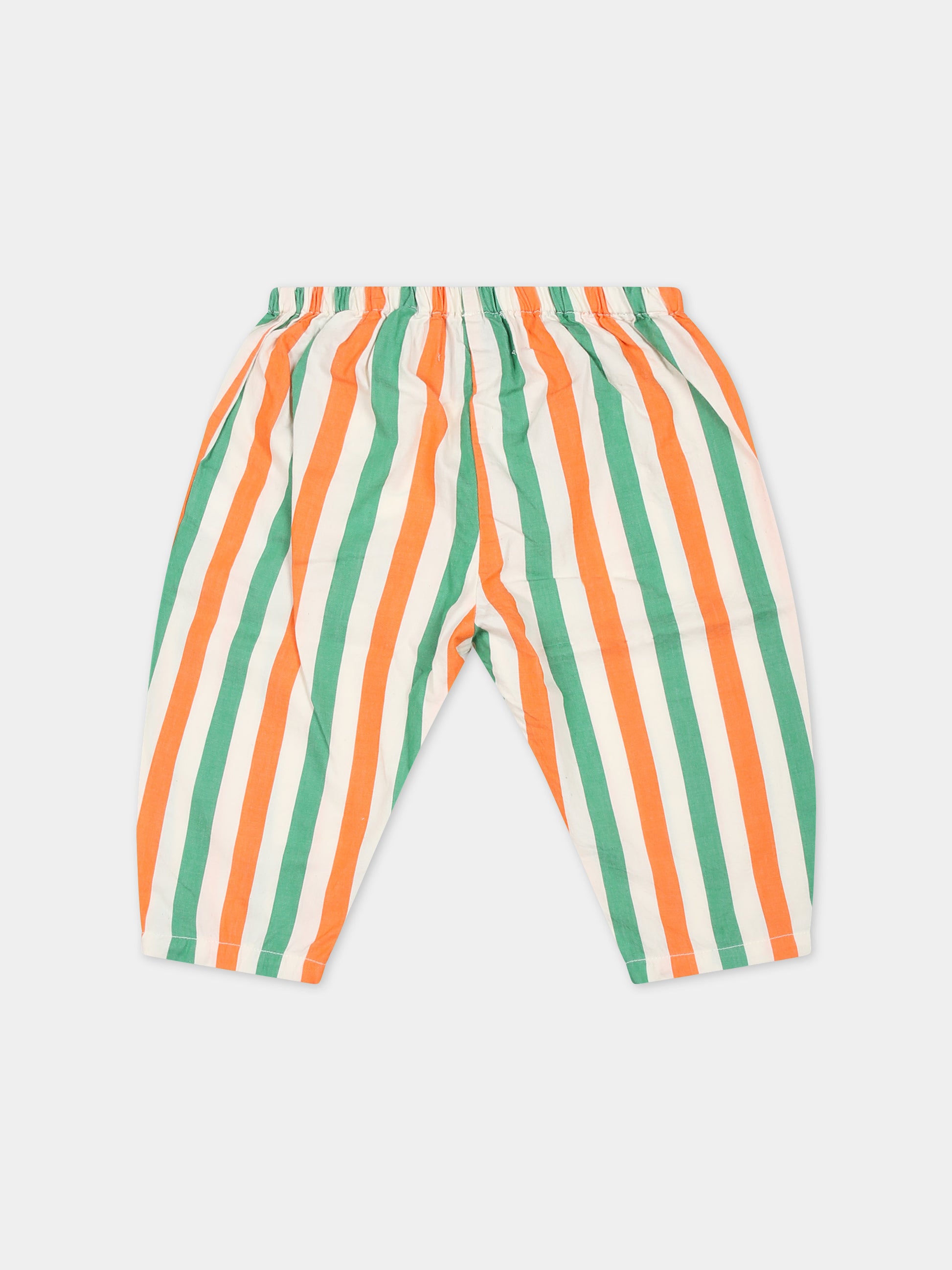 Pantaloni avorio per neonati con logo,Bobo Choses,124AB059