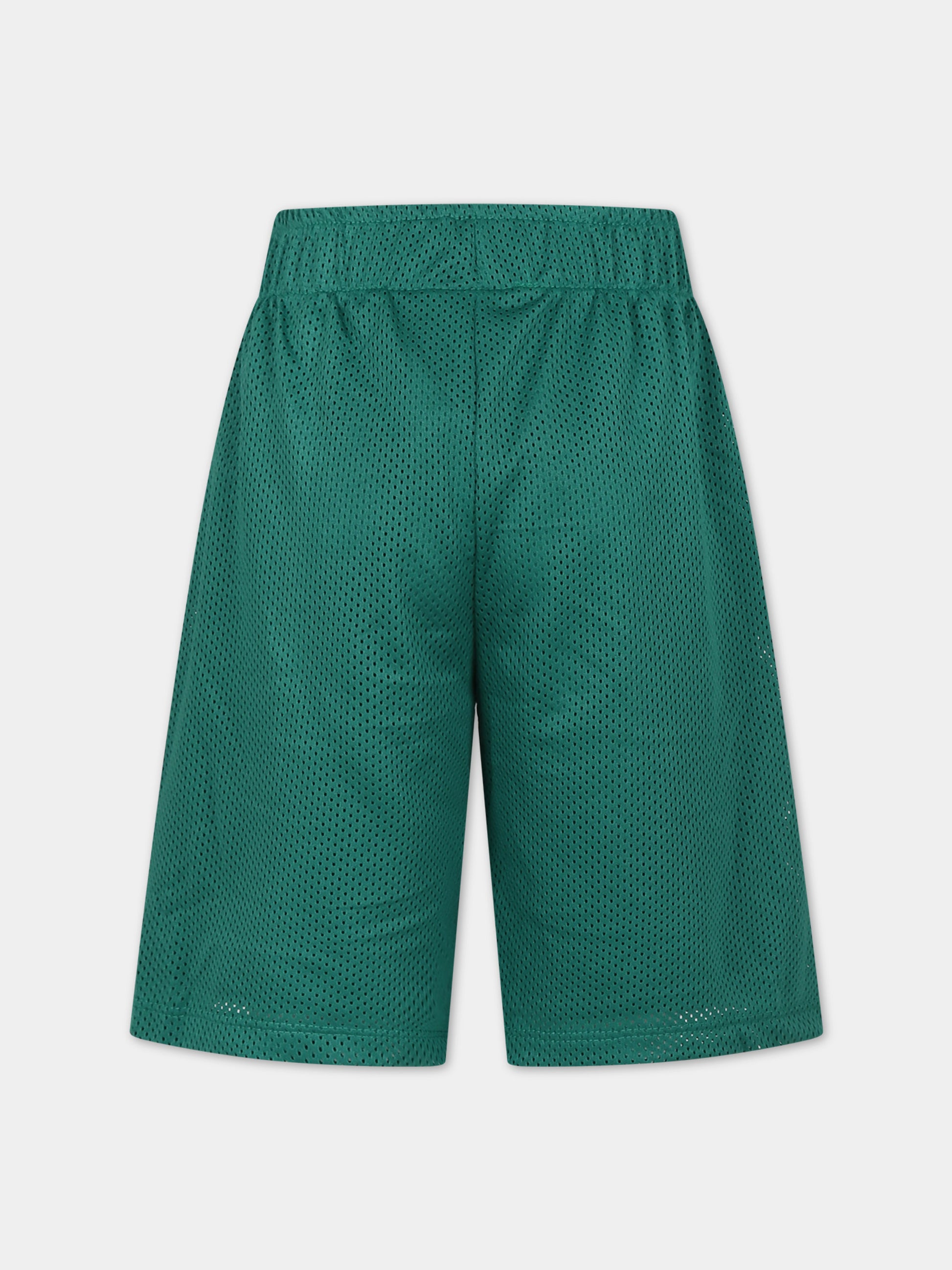 Shorts sportivo verde per bambini con palla da basket,Mini Rodini,2423012475