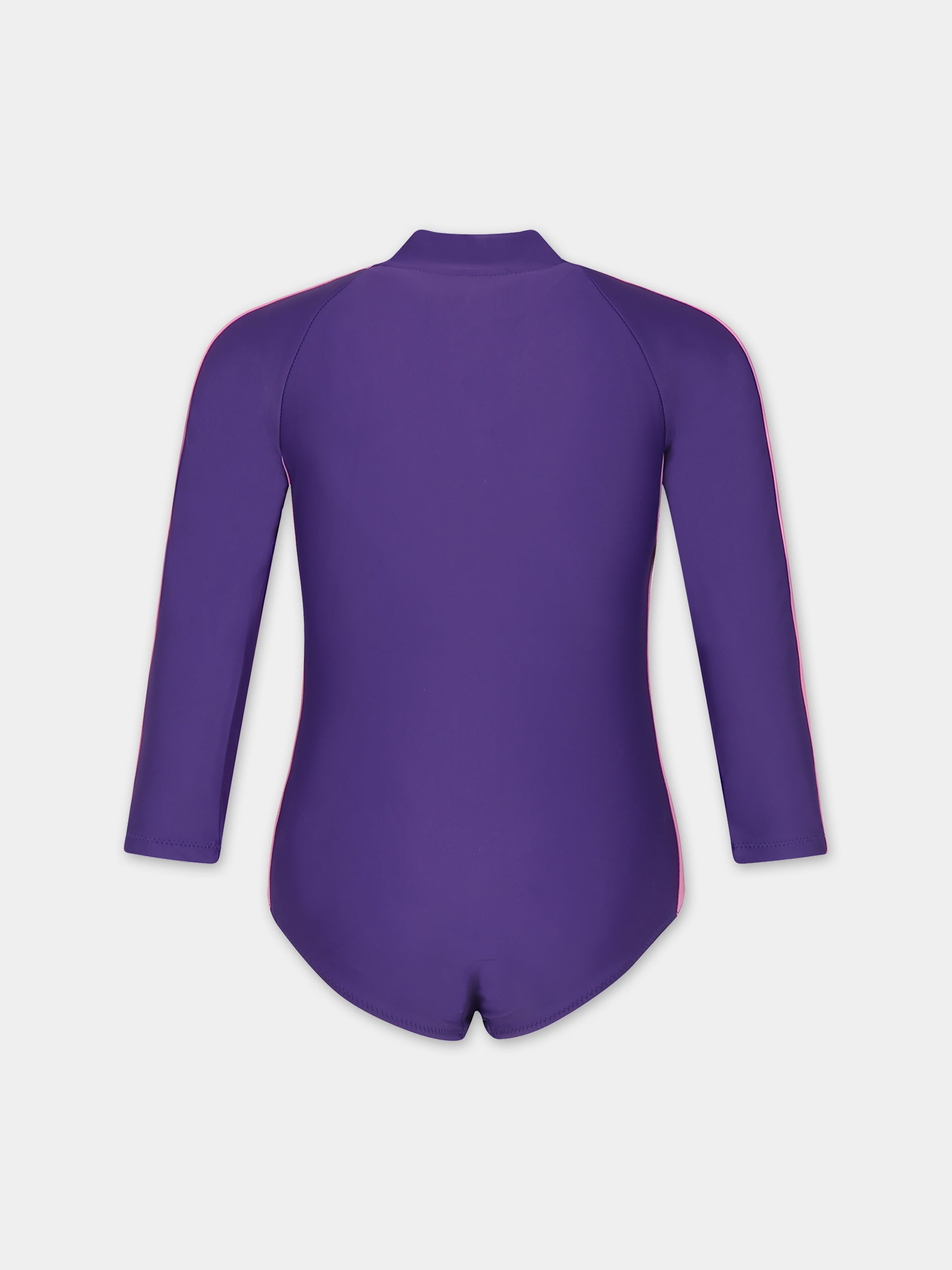 Costume Anti UV viola per bambina con logo,Mini Rodini,2428010845