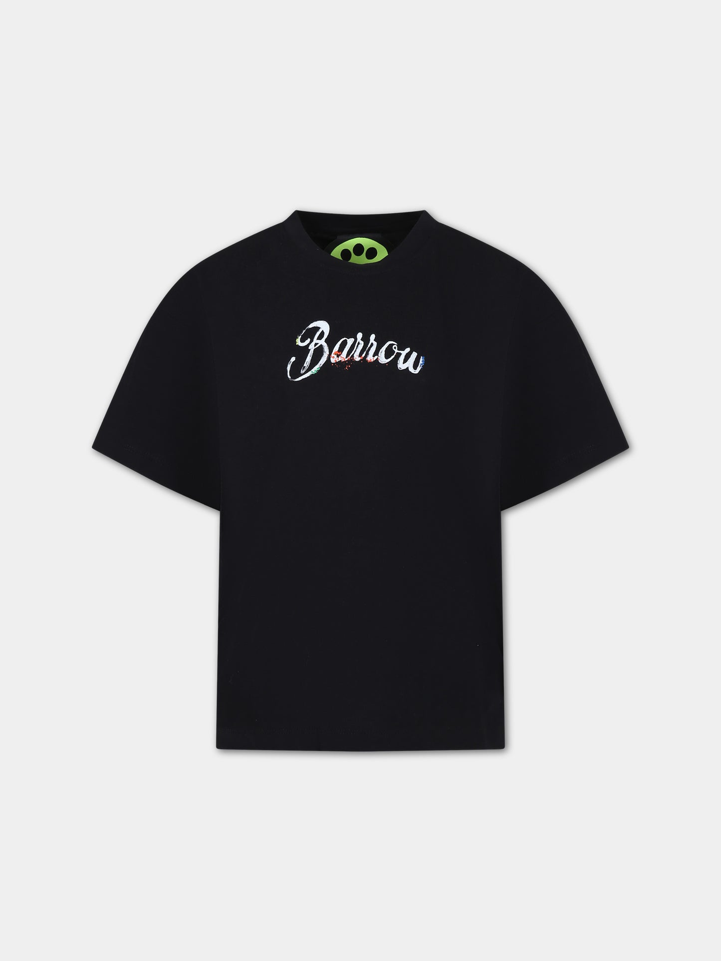 T-shirt nera per bambini con logo,Barrow,S4BKJUTH115 110