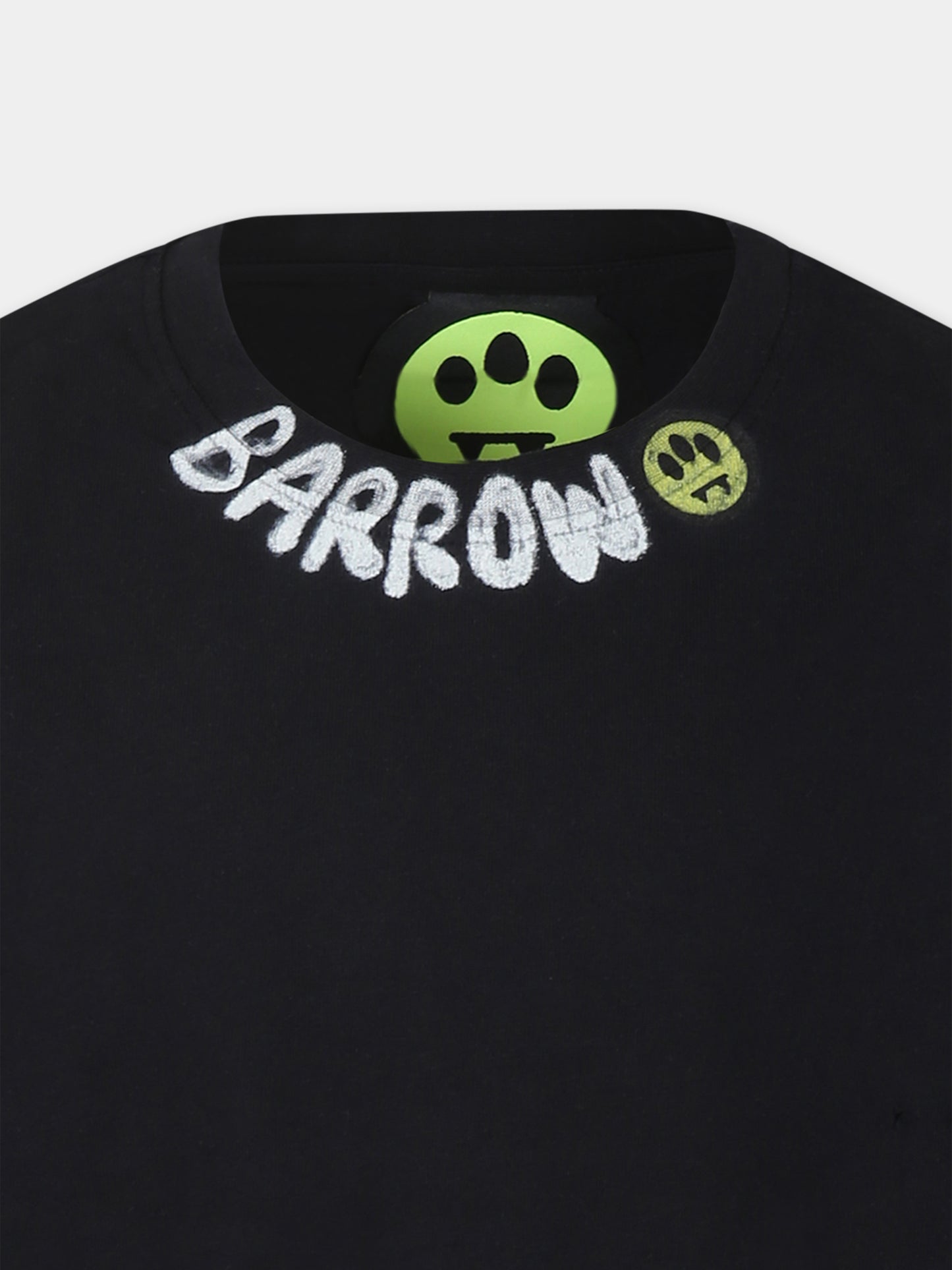 T-shirt nera per bambini con logo,Barrow,S4BKJUTH028 110