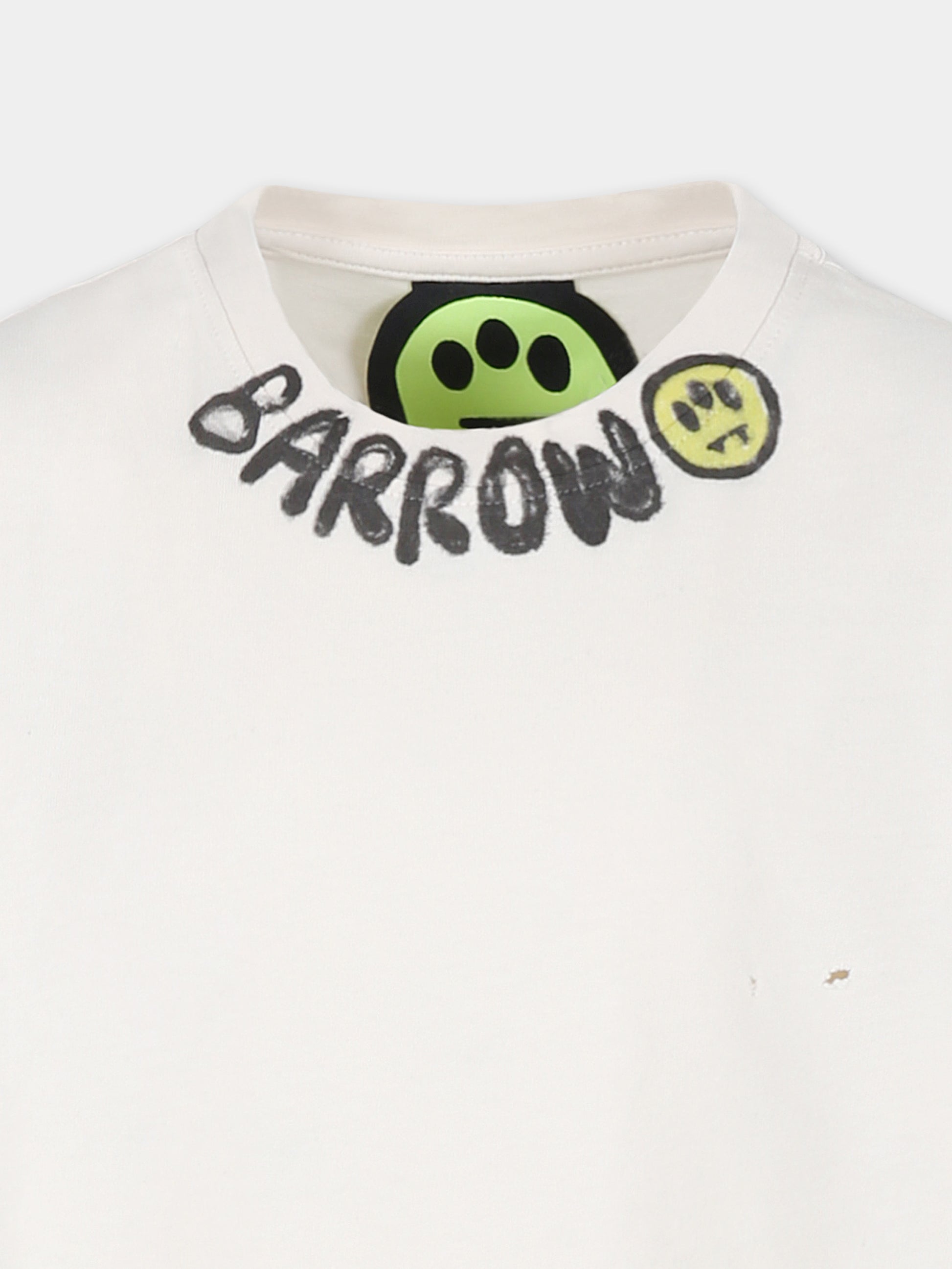 T-shirt avorio per bambini con logo,Barrow,S4BKJUTH028 013