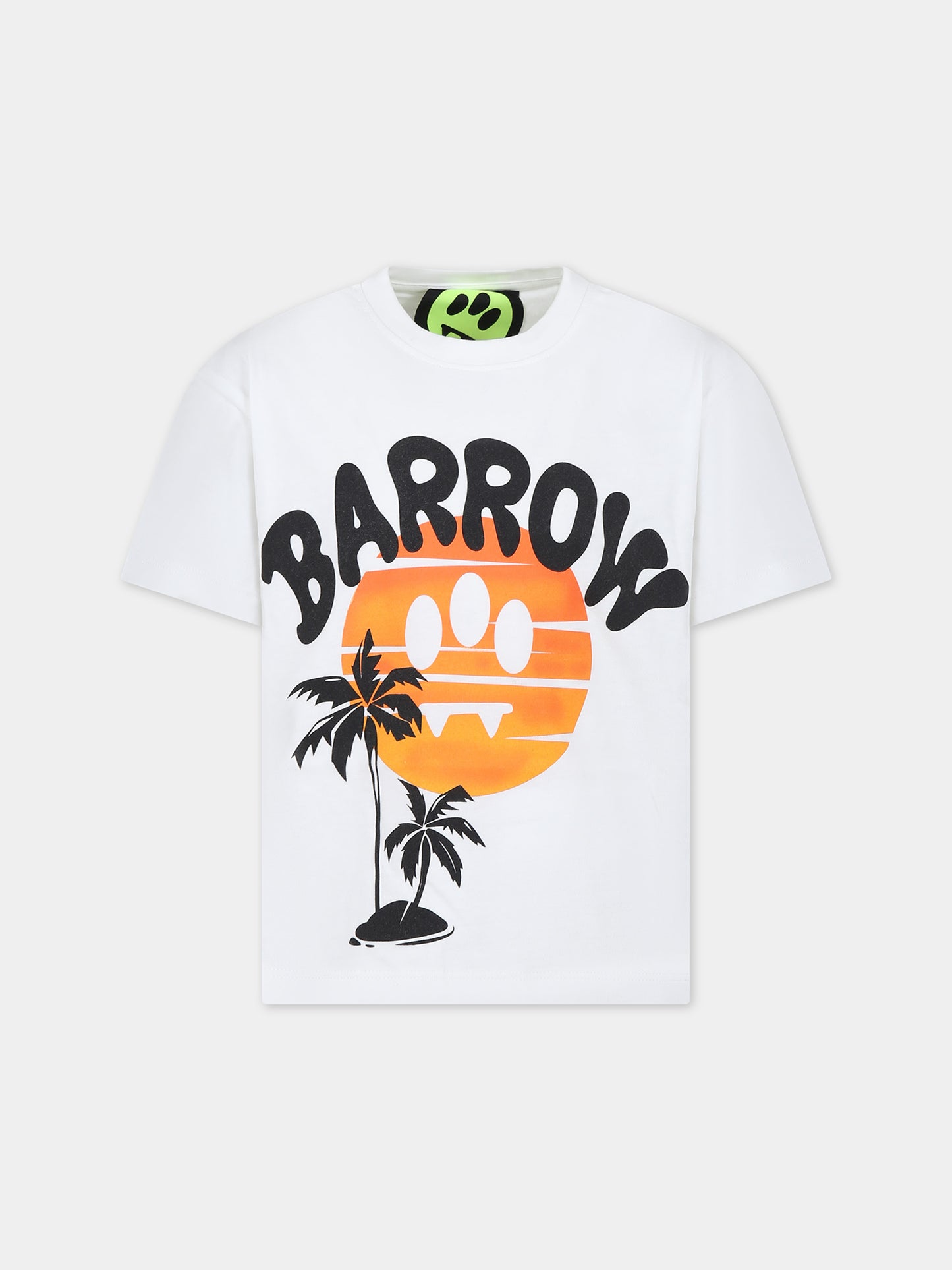 T-shirt bianca per bambino con logo,Barrow,S4BKJUTH006 002