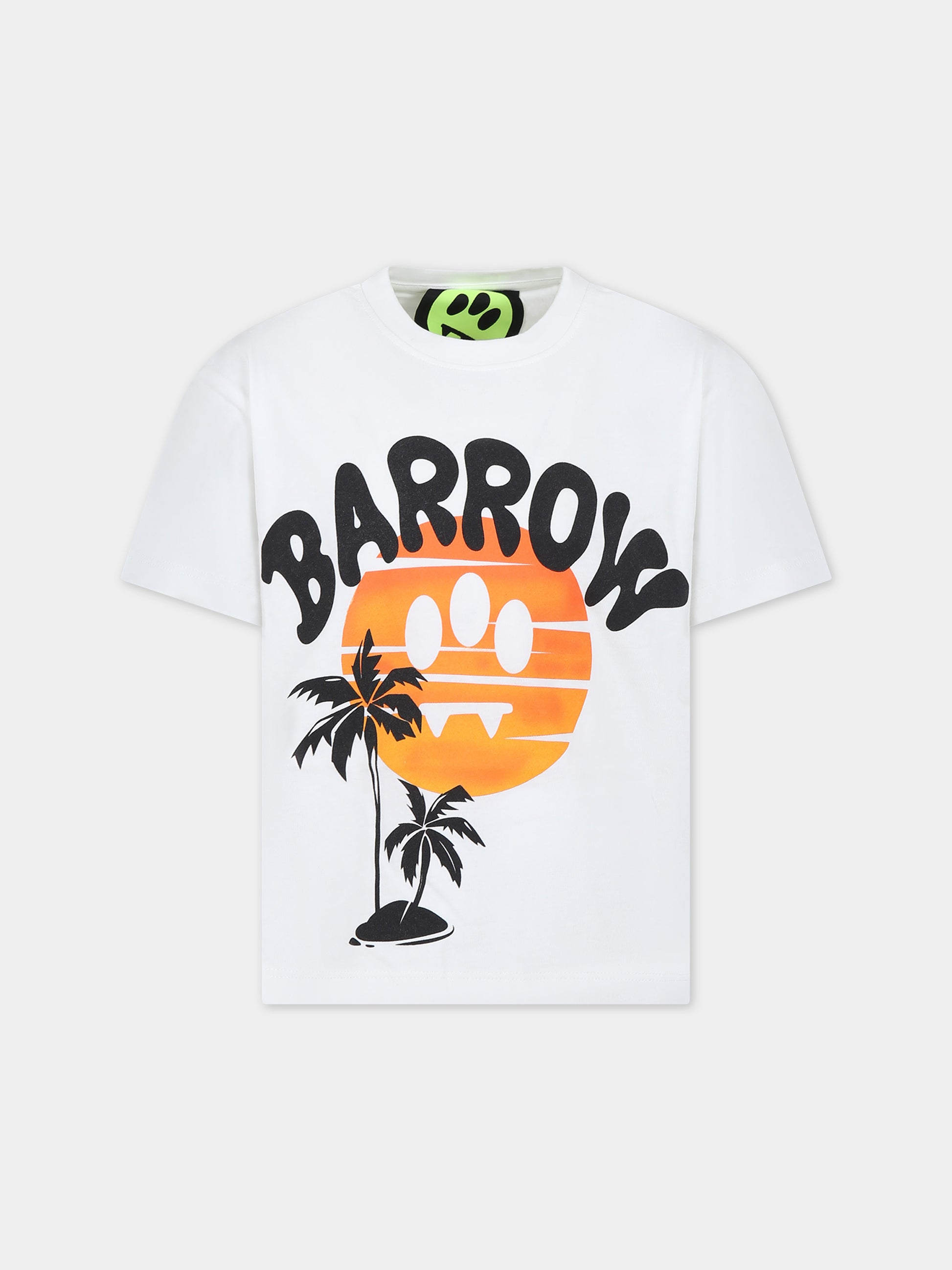 T-shirt bianca per bambino con logo,Barrow,S4BKJUTH006 002