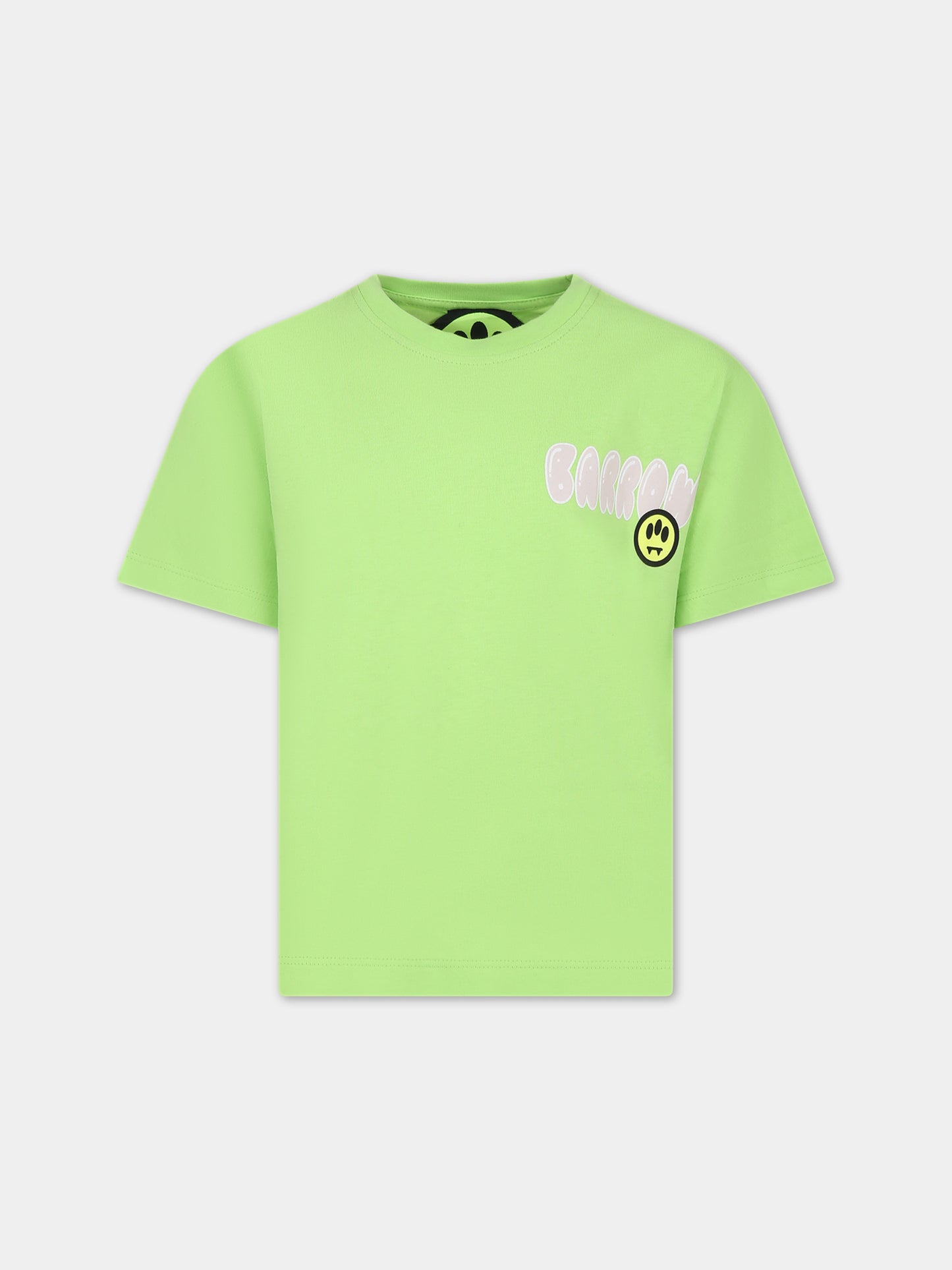 T-shirt verde per bambini con logo e Bear,Barrow,S4BKJUTH116 253