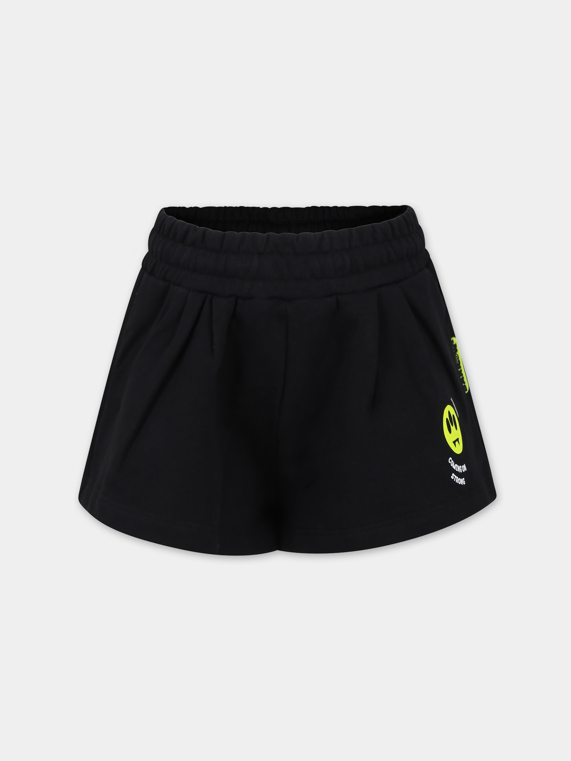 Shorts neri per bambina con smile,Barrow,S4BKJGSH110 110